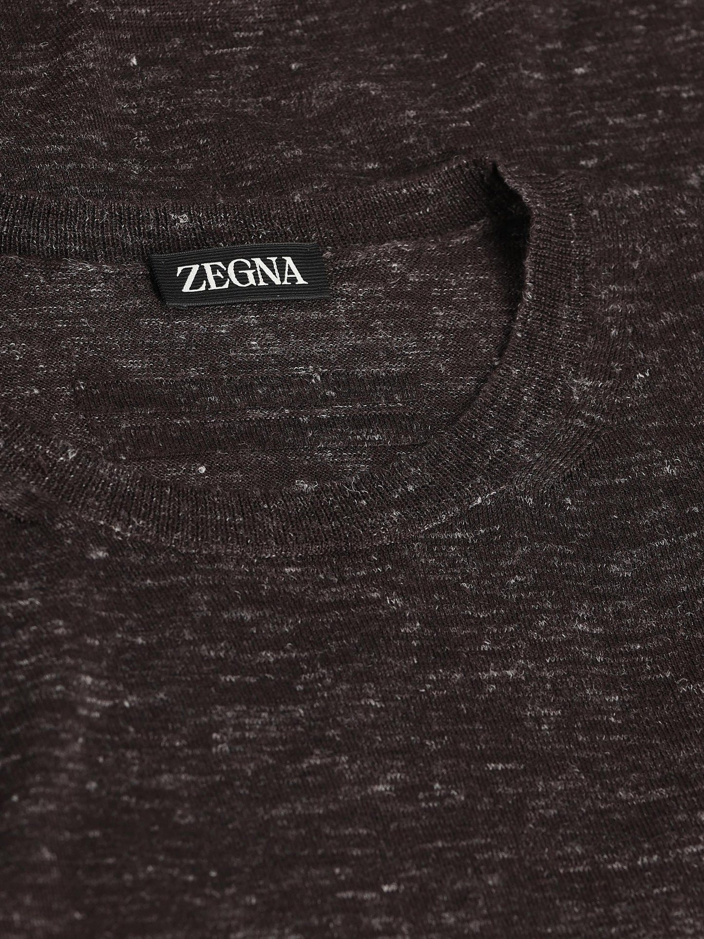 Girocollo in seta, cashmere e lino grigio melange UHF91A3 110202 ZEGNA 