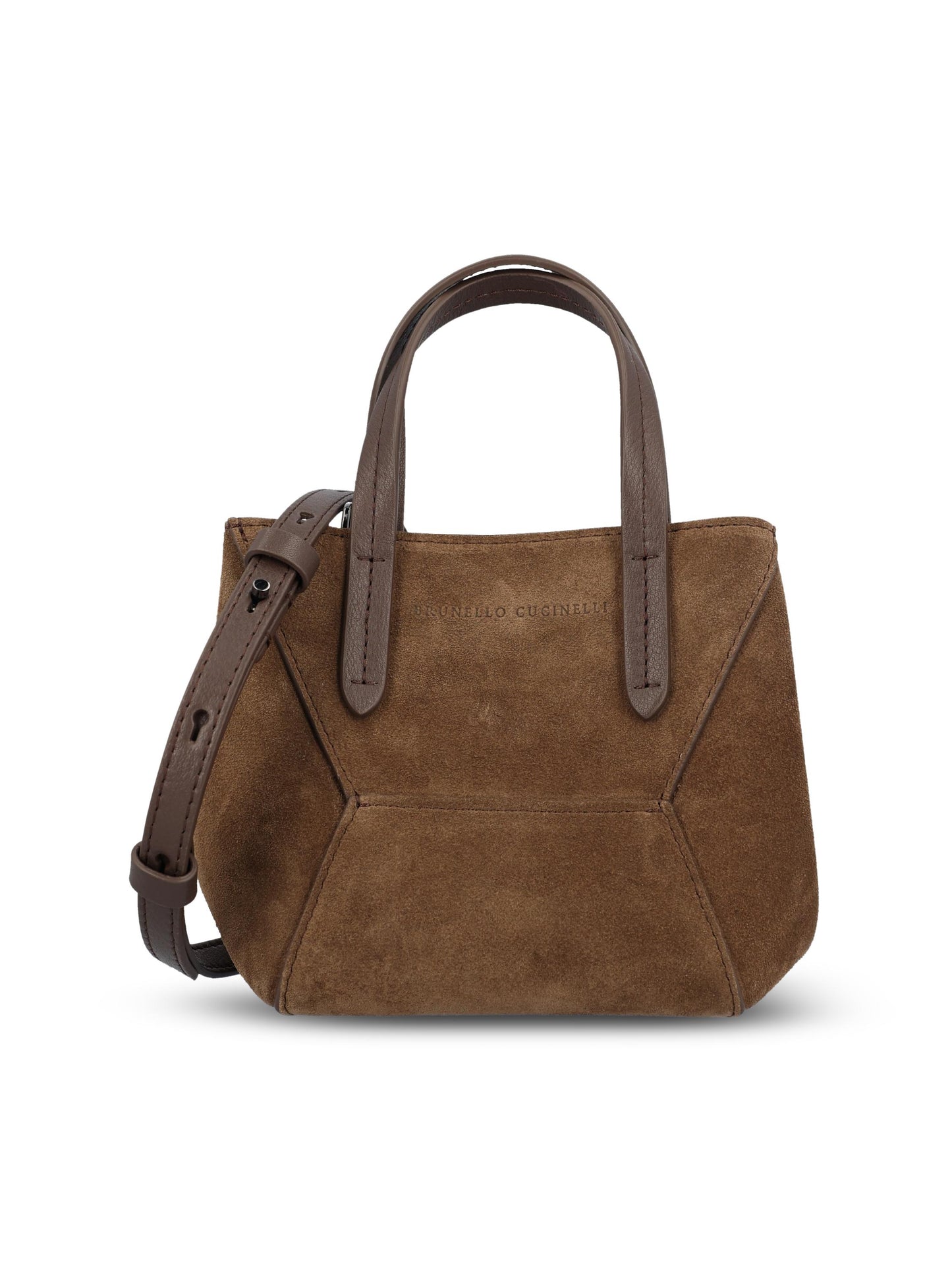 Borsa BC Duo mini in camoscio con monile. MBDLD2675 C8769 BRUNELLO CUCINELLI 