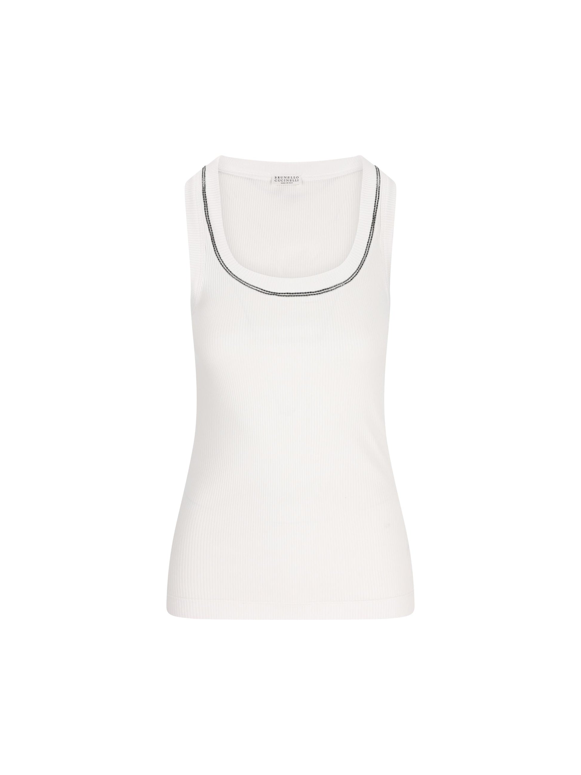 Top realizzato in cotone ed elastan. MG902BW710 C159 BRUNELLO CUCINELLI 