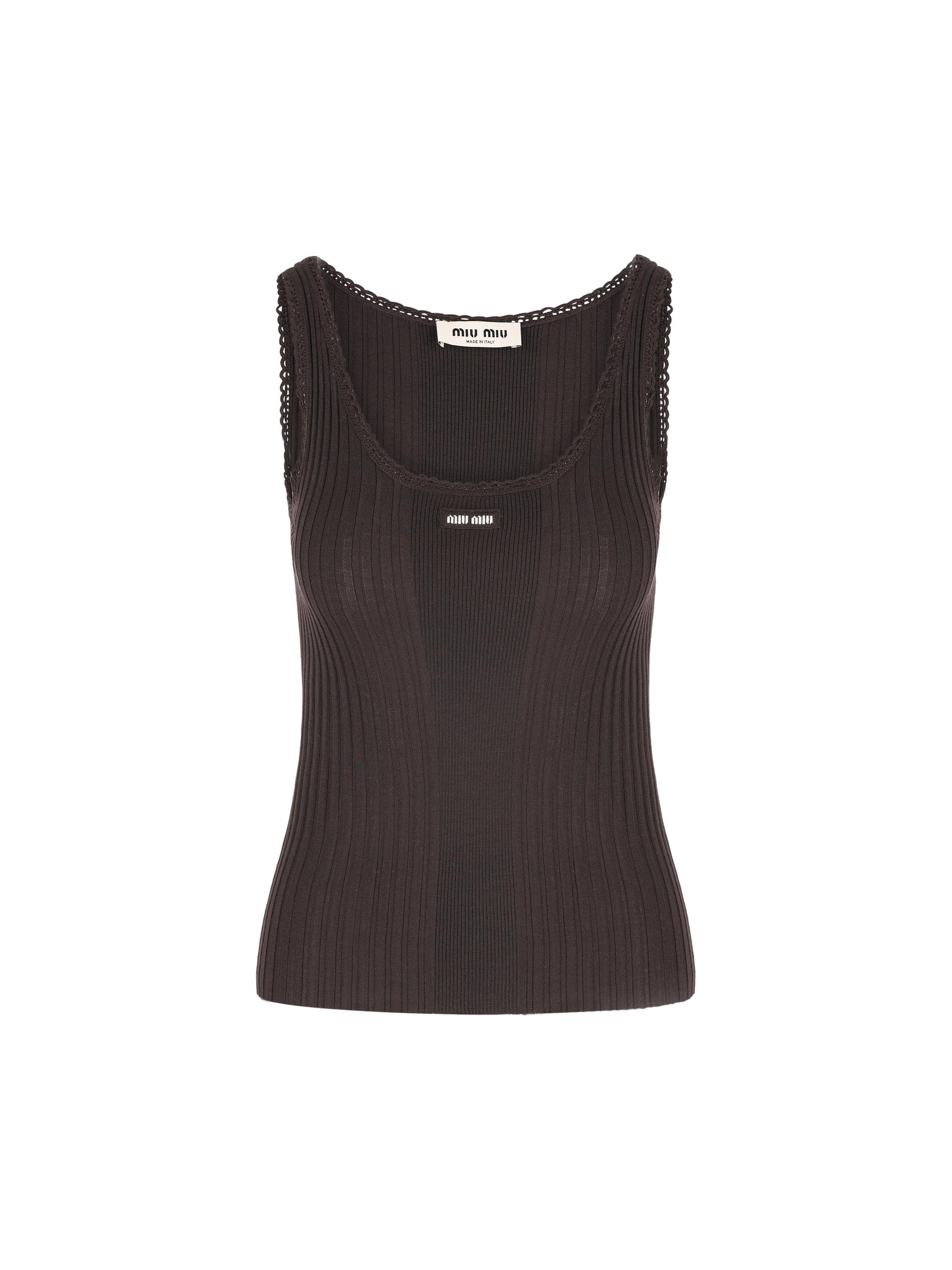 Canotta realizzata in lana vergine. MMV326 18TWF0003 MIU MIU 