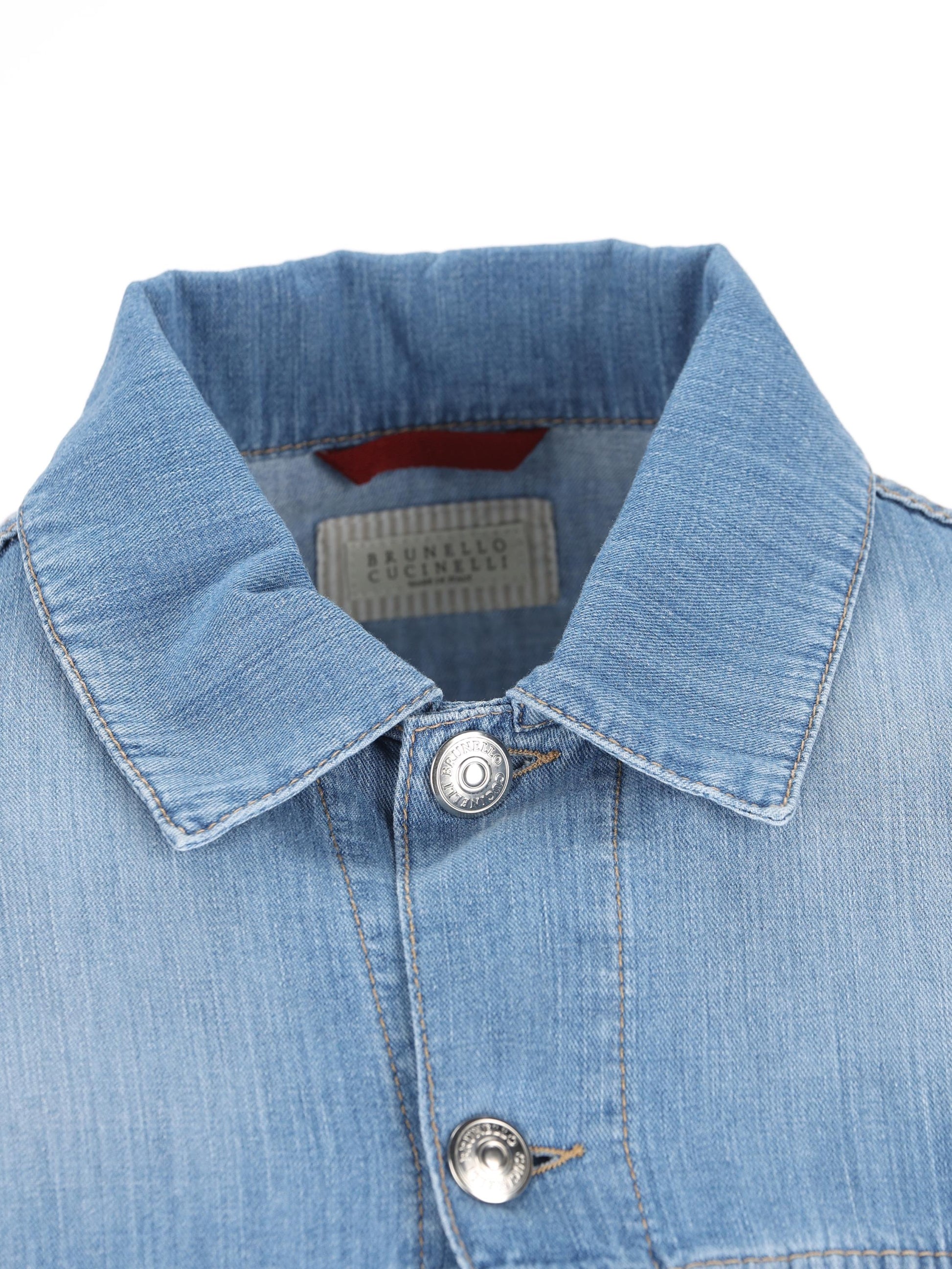 Giubbino quattro tasche in denim leggero Old ME6456909 C1470 BRUNELLO CUCINELLI 
