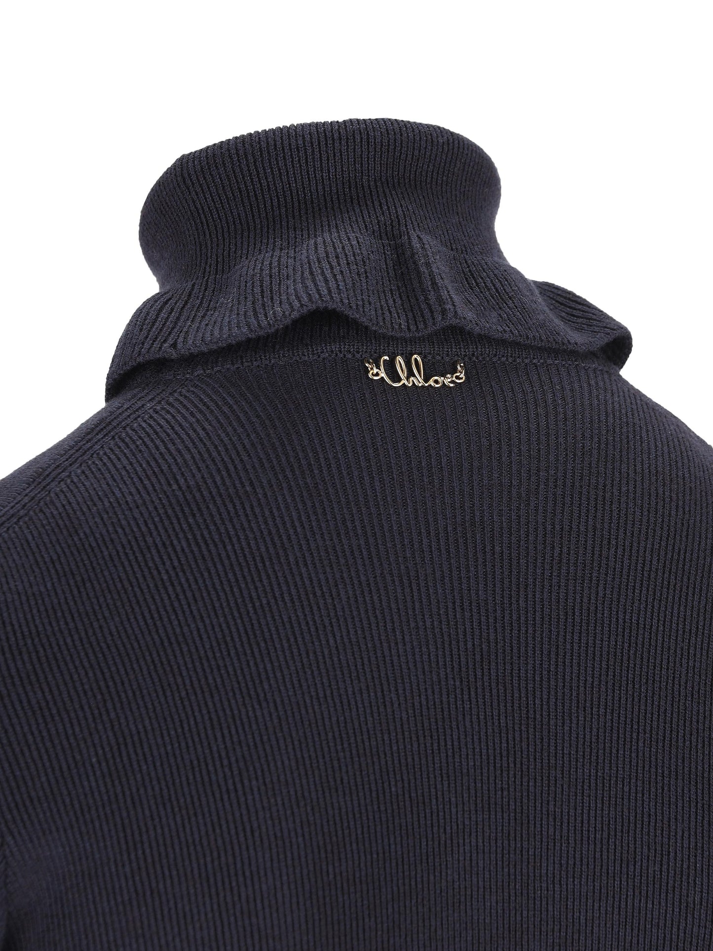 Pullover dolcevita aderente in maglia di lana e cotone. CH25AMP14520 4C4 CHLOE' 