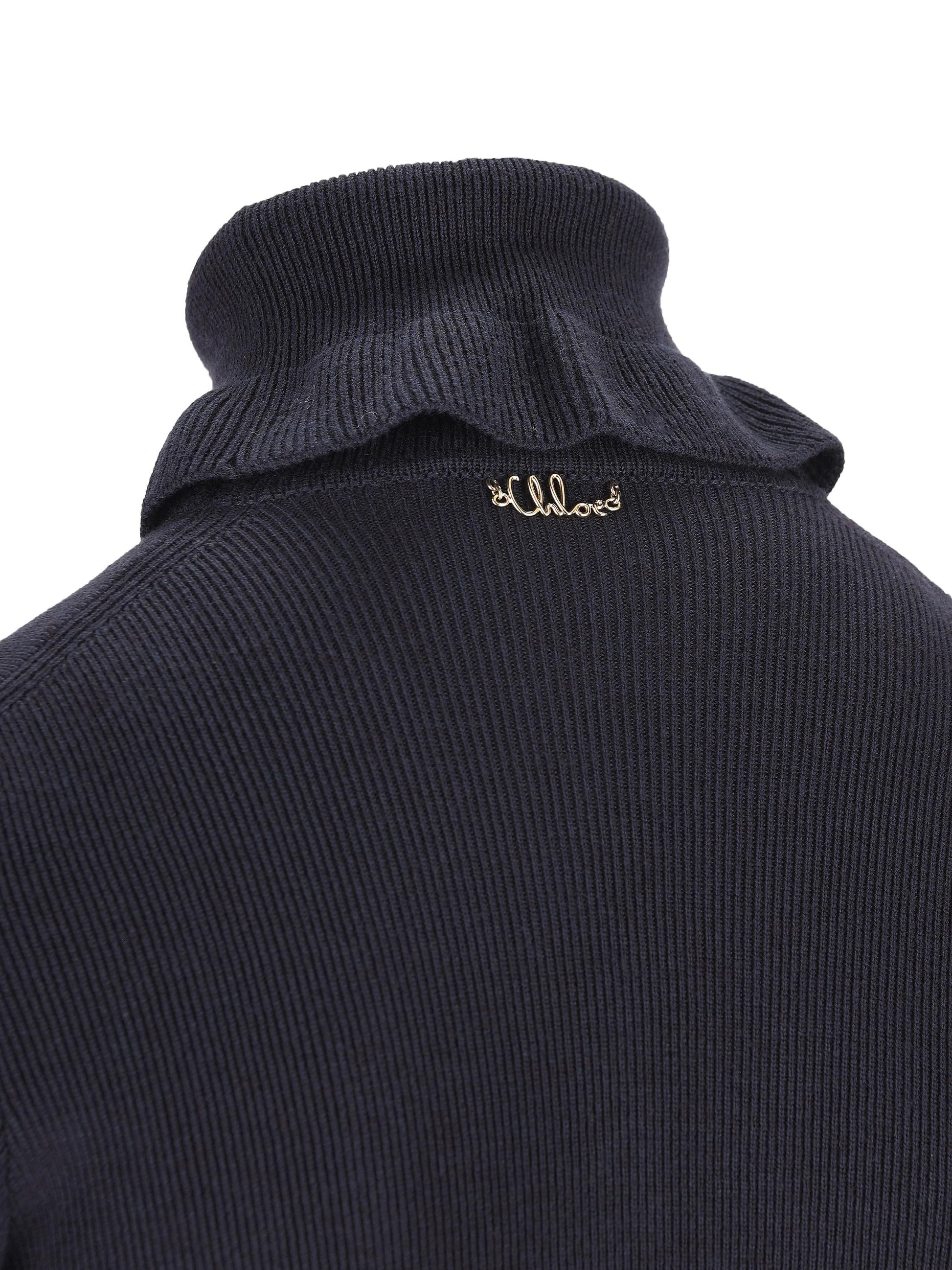 Pullover dolcevita aderente in maglia di lana e cotone. CH25AMP14520 4C4 CHLOE' 