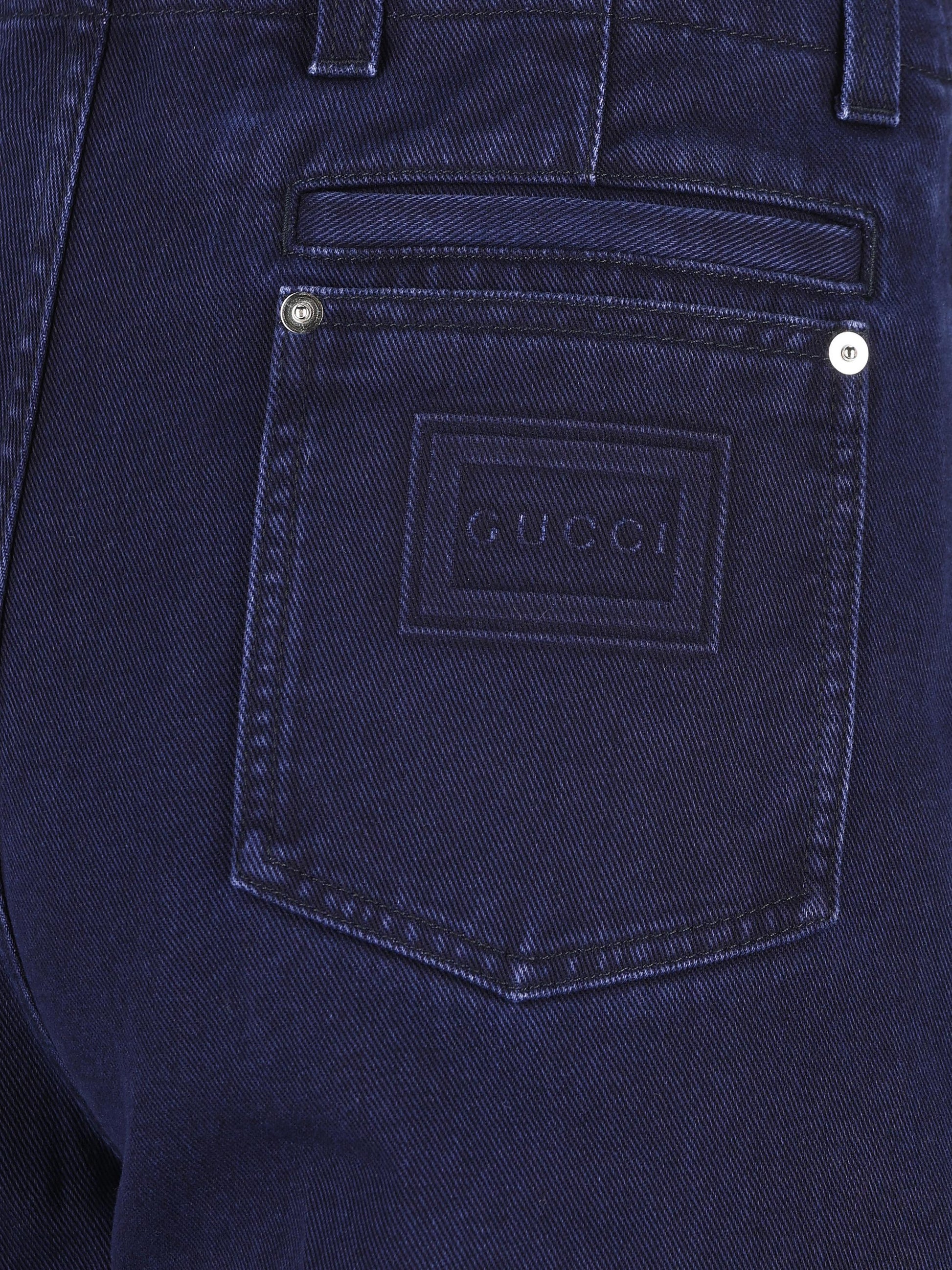 Pantaloni in Denim Délavé con Etichetta in Rilievo 835168 XDDA84447 GUCCI 