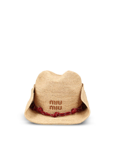 Cappello in rafia 5HC335 2CWEF0Y59 MIU MIU 