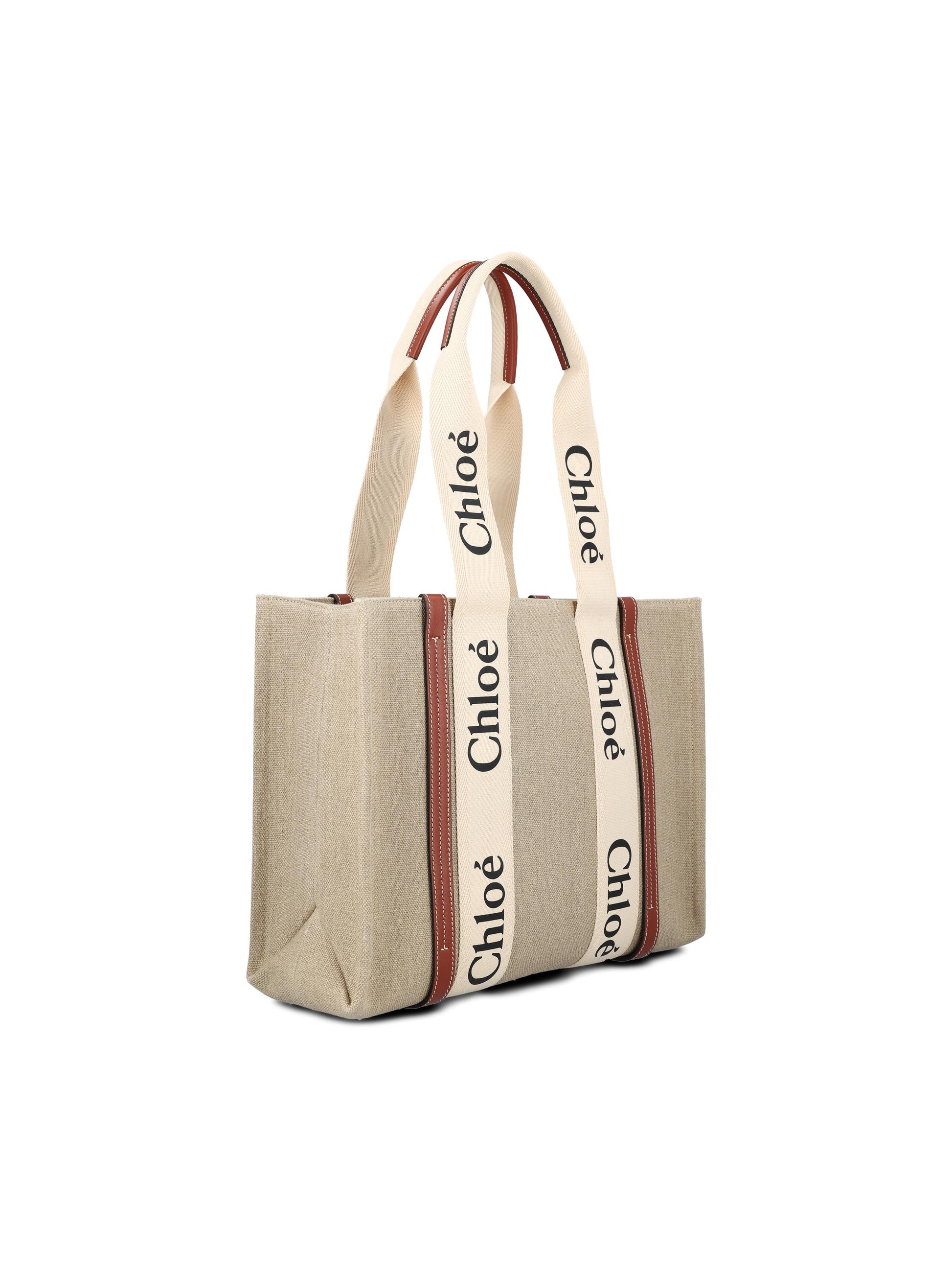 Borsa realizzata in lino e pelle di vitello. CHC22AS383I26 90U CHLOE' 