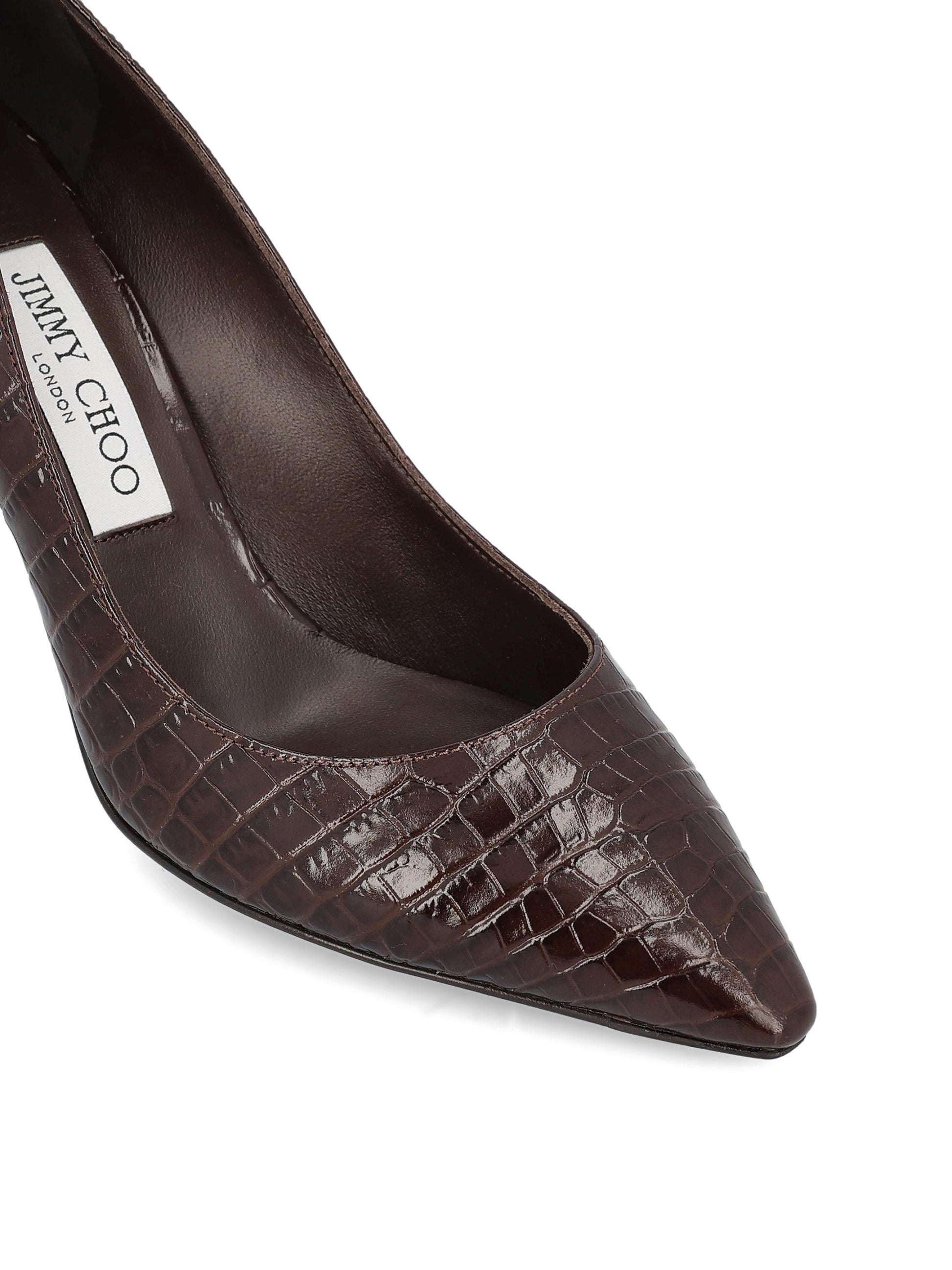 Décolleté in Pelle di Coccodrillo Goffrata ROMY 85 CCL JIMMY CHOO 