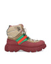 Stivaletto Stringato in Pelle Scamosciata con Dettagli Web 833083 9AAHM5343 GUCCI 