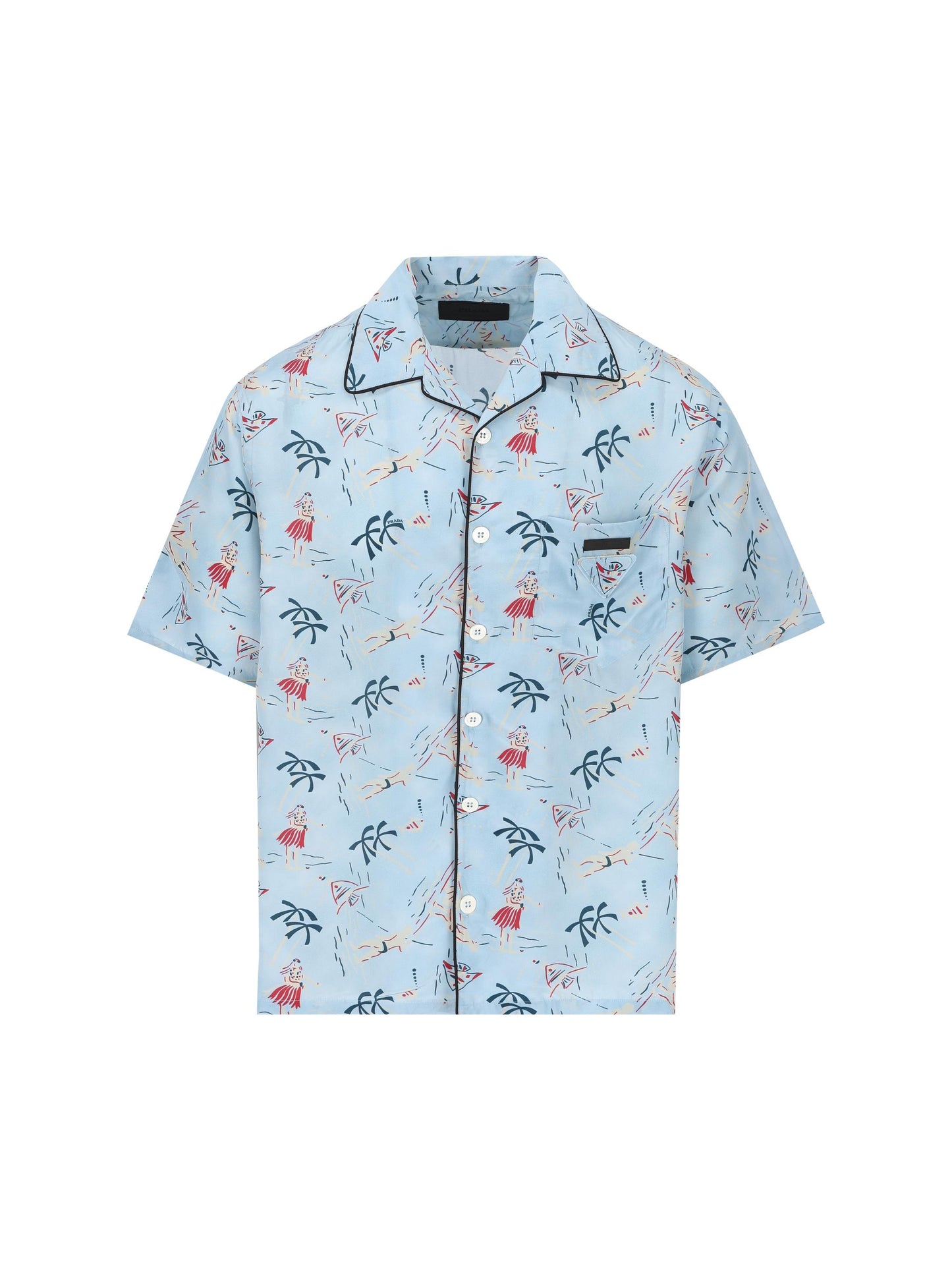 Camicia in misto viscosa e seta. UCS524 17OYF0076 PRADA 