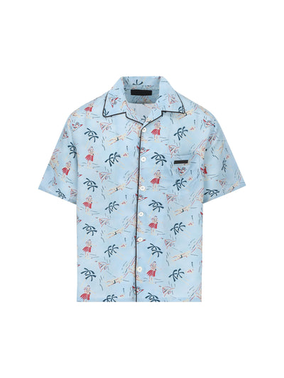 Camicia in misto viscosa e seta. UCS524 17OYF0076 PRADA 