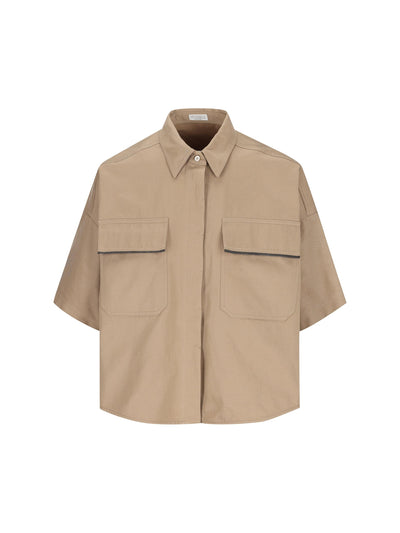 Camicia realizzata in cotone e lino. ML597EM906 C631 BRUNELLO CUCINELLI 
