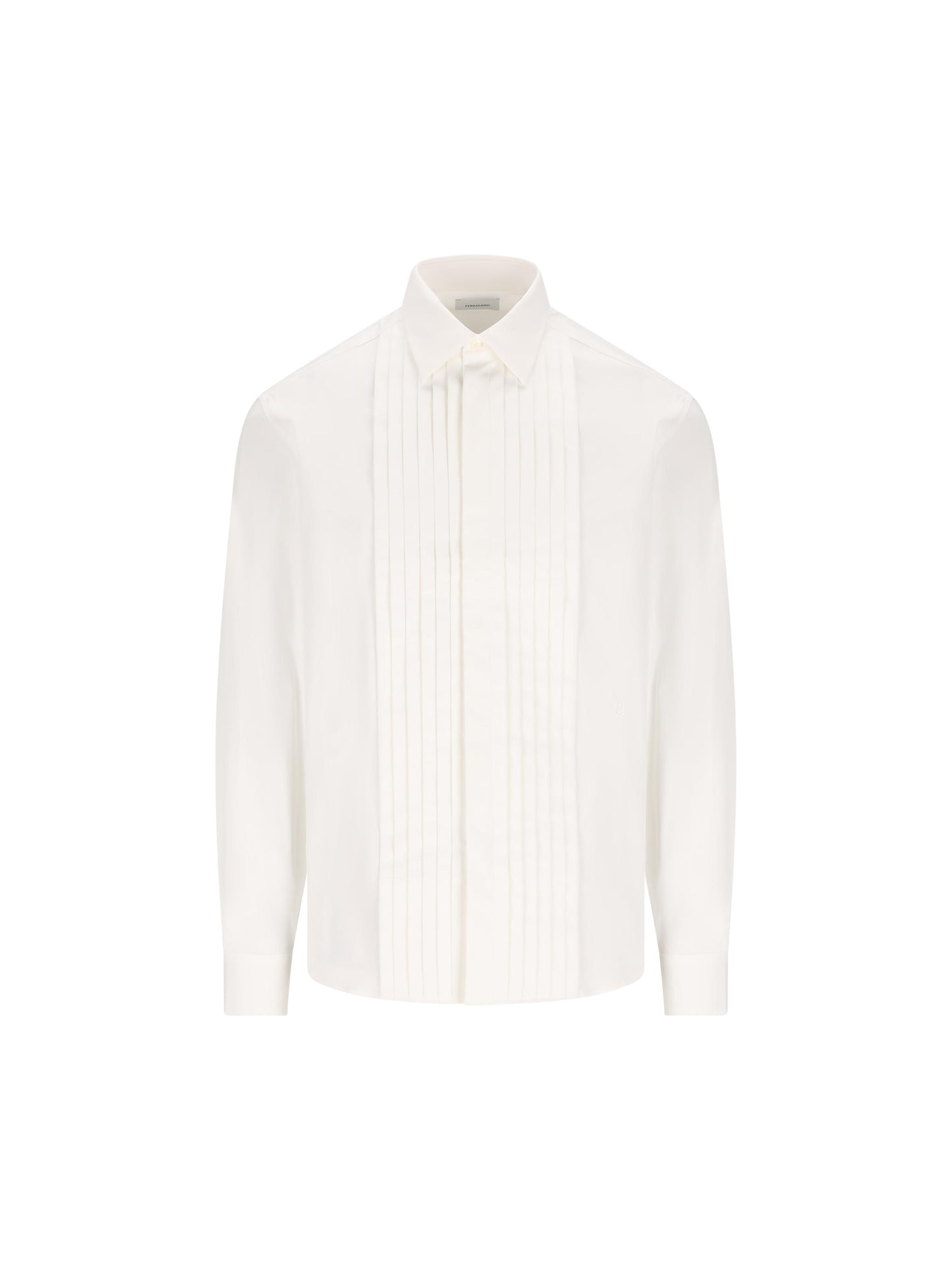 Camicia da smoking in popeline stretch 145368 791478001 SALVATORE FERRAGAMO 