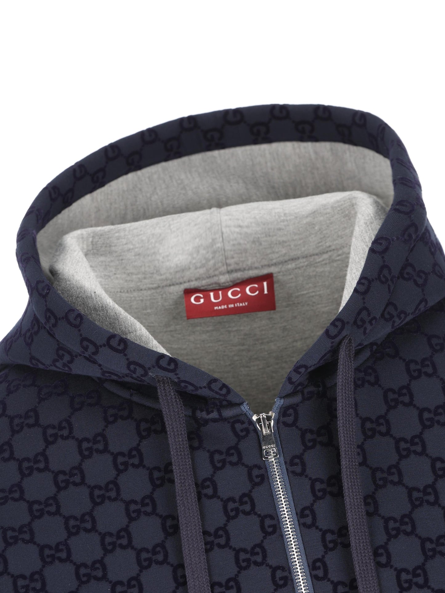 Giacca in viscosa di cotone doppiato con cerniera e stampa GG 819275 XJHCU4003 GUCCI 