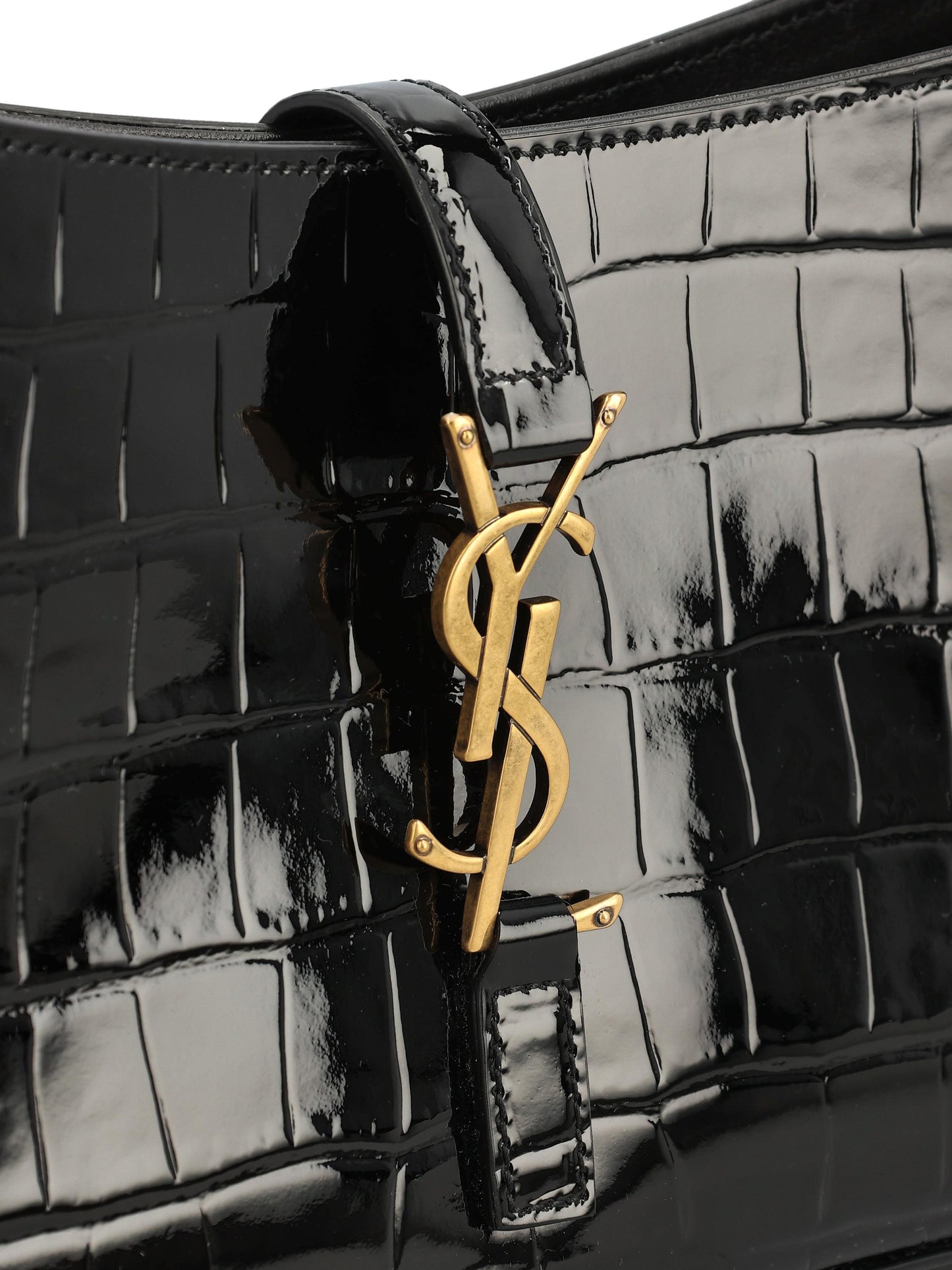 Borsa LE 5 À 7 in vernice goffrata coccodrillo. 657228 AAGKR1000 SAINT LAURENT 