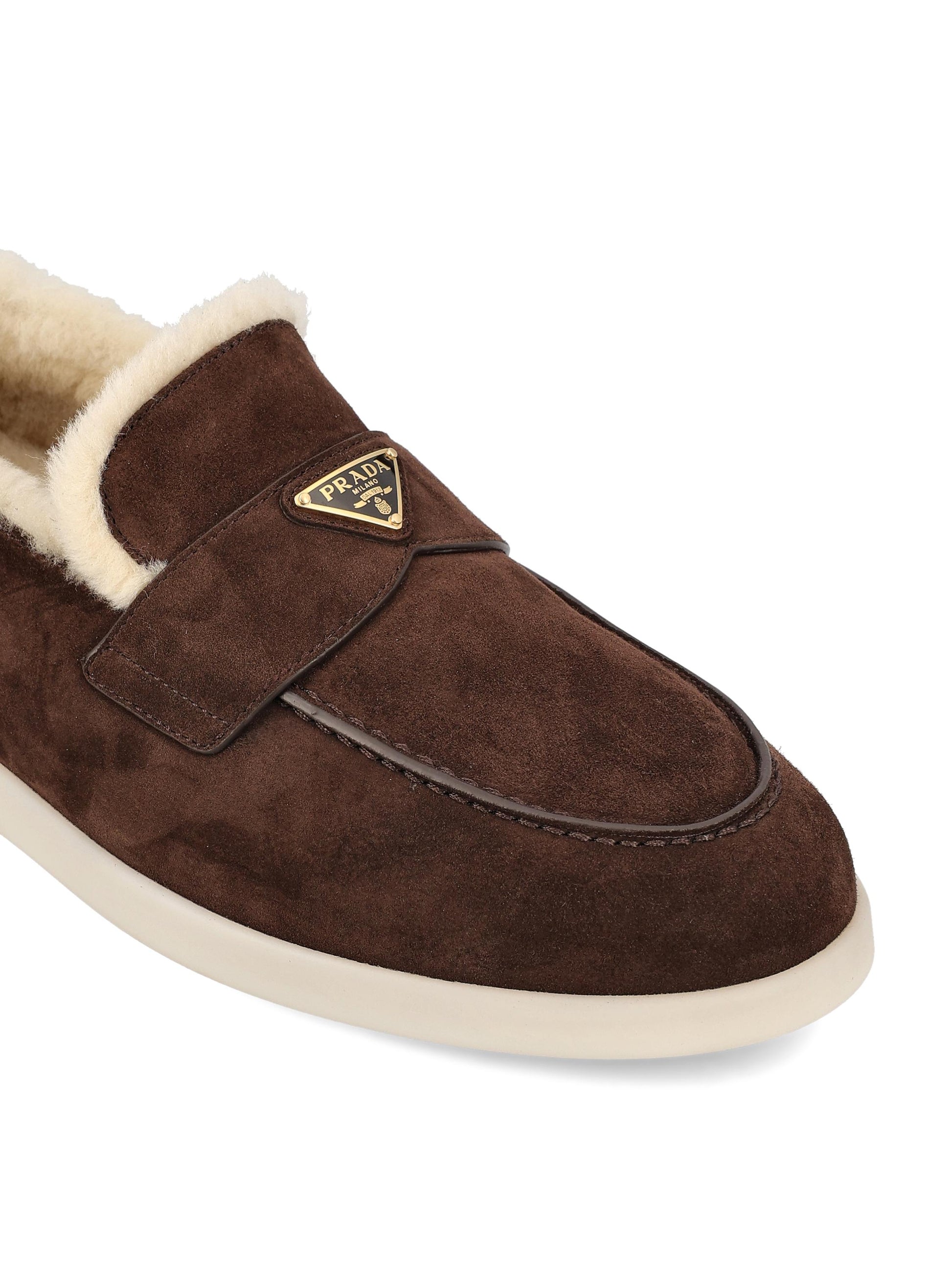 Mocassino in Pelle Scamosciata con Fodera in Montone 2DG124 3LRFF0003 PRADA 