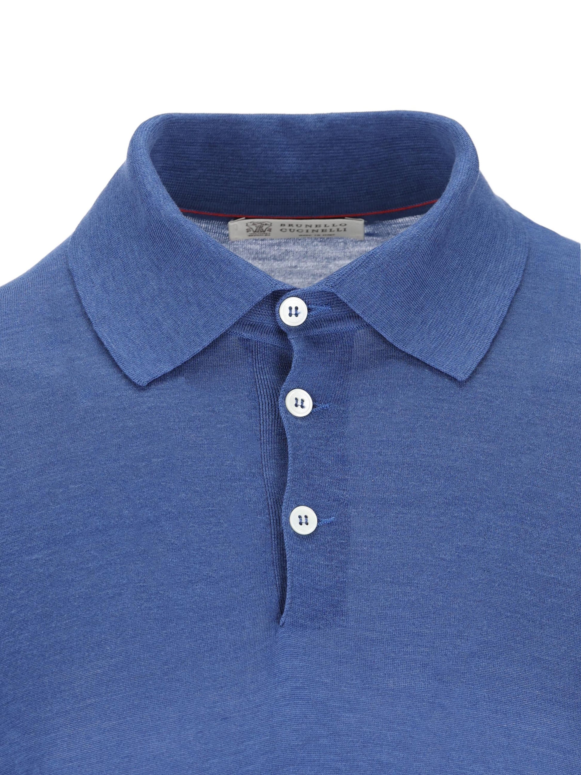 Polo realizzata in seta e cotone. MNB805405 C7863 BRUNELLO CUCINELLI 