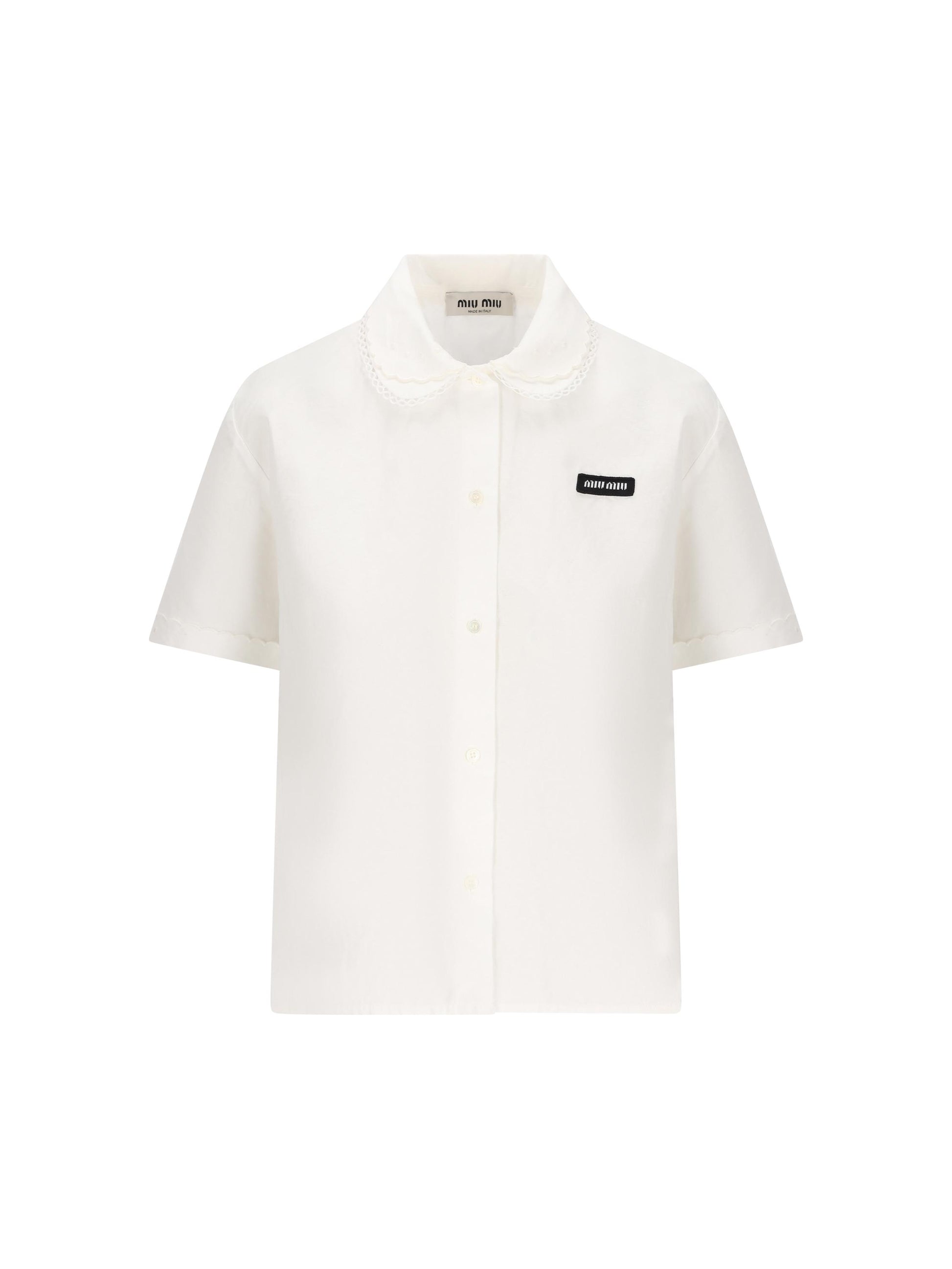 Camicia realizzata in cotone e lino. MK1932 163MF0009 MIU MIU 