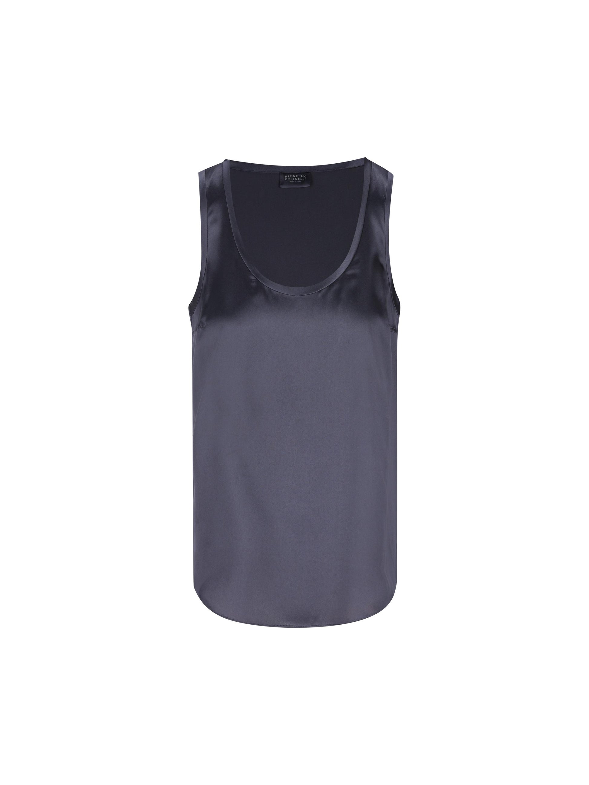 Top reversibile in raso di seta stretch M0C59E0600 C8901 BRUNELLO CUCINELLI 