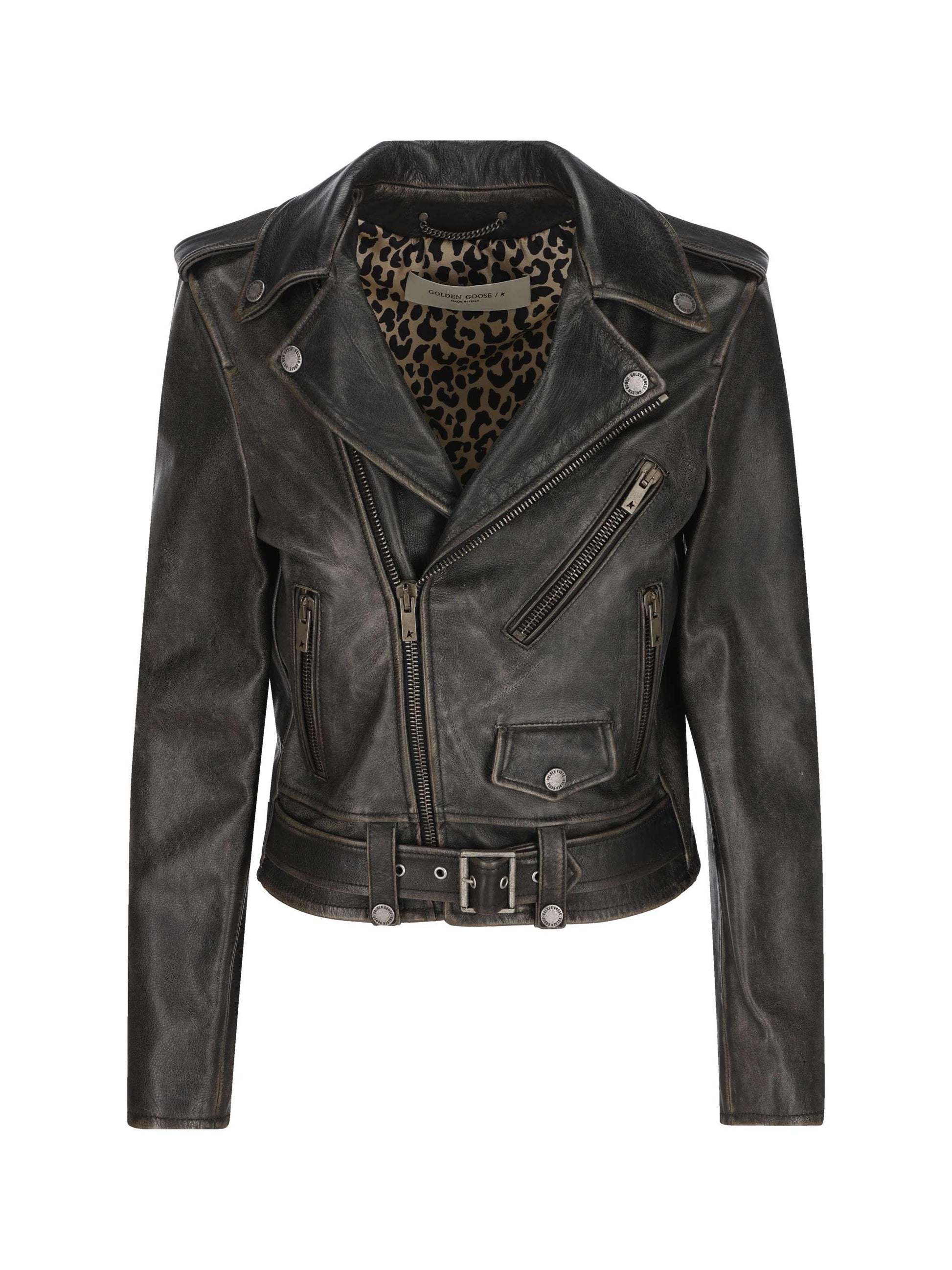 Chiodo in pelle. GWP00848 P00064790100 GOLDEN GOOSE 