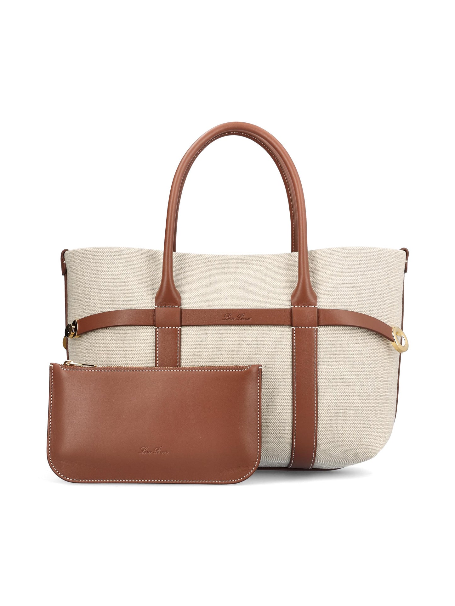 Borsa realizzata in cotone e lino. FAO7477 B4NE LORO PIANA 