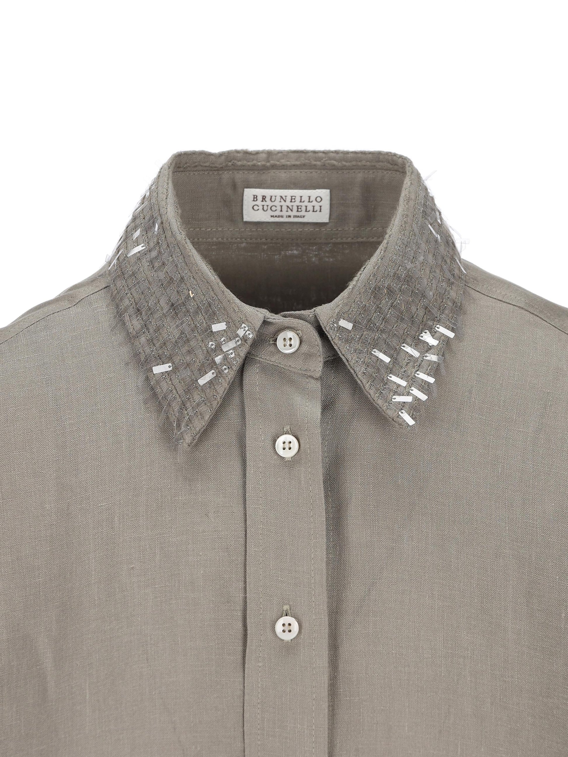 Camicia realizzata in lino. MA698RH306 C1063 BRUNELLO CUCINELLI 