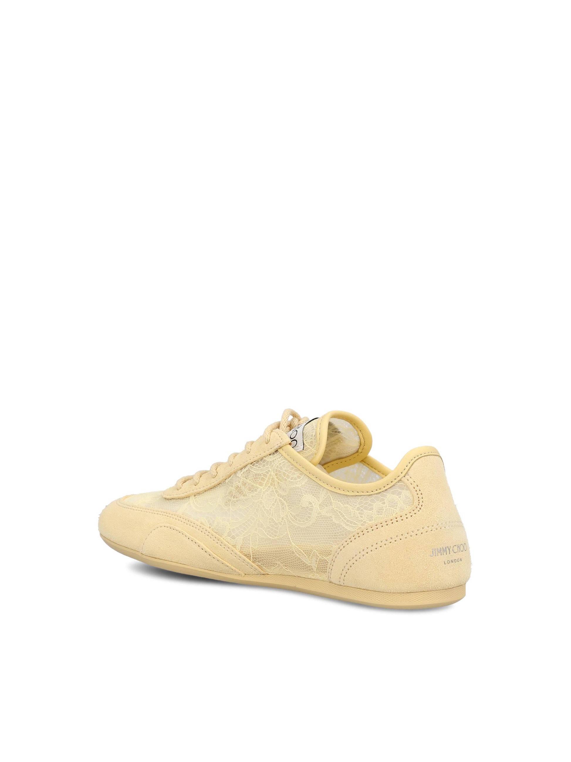 Sneakers realizzate in pizzo floreale e pelle. SUNNY/F ZGBVCORN MIX JIMMY CHOO 