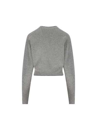 Pullover corto con logo in maglia di lana CH26SMP39710 012 CHLOE' 