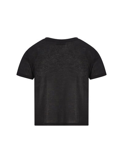 T-shirt aderente in jersey costina MJN466 133OF0002 MIU MIU 