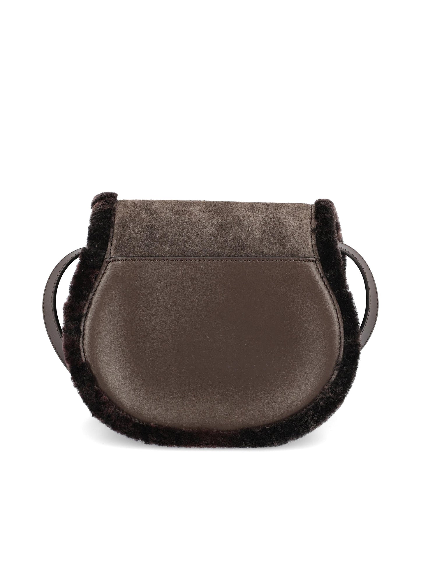Borsa saddle piccola in pelle di vitello scamosciata e shearling. CH25WS680Q45 24X CHLOE' 
