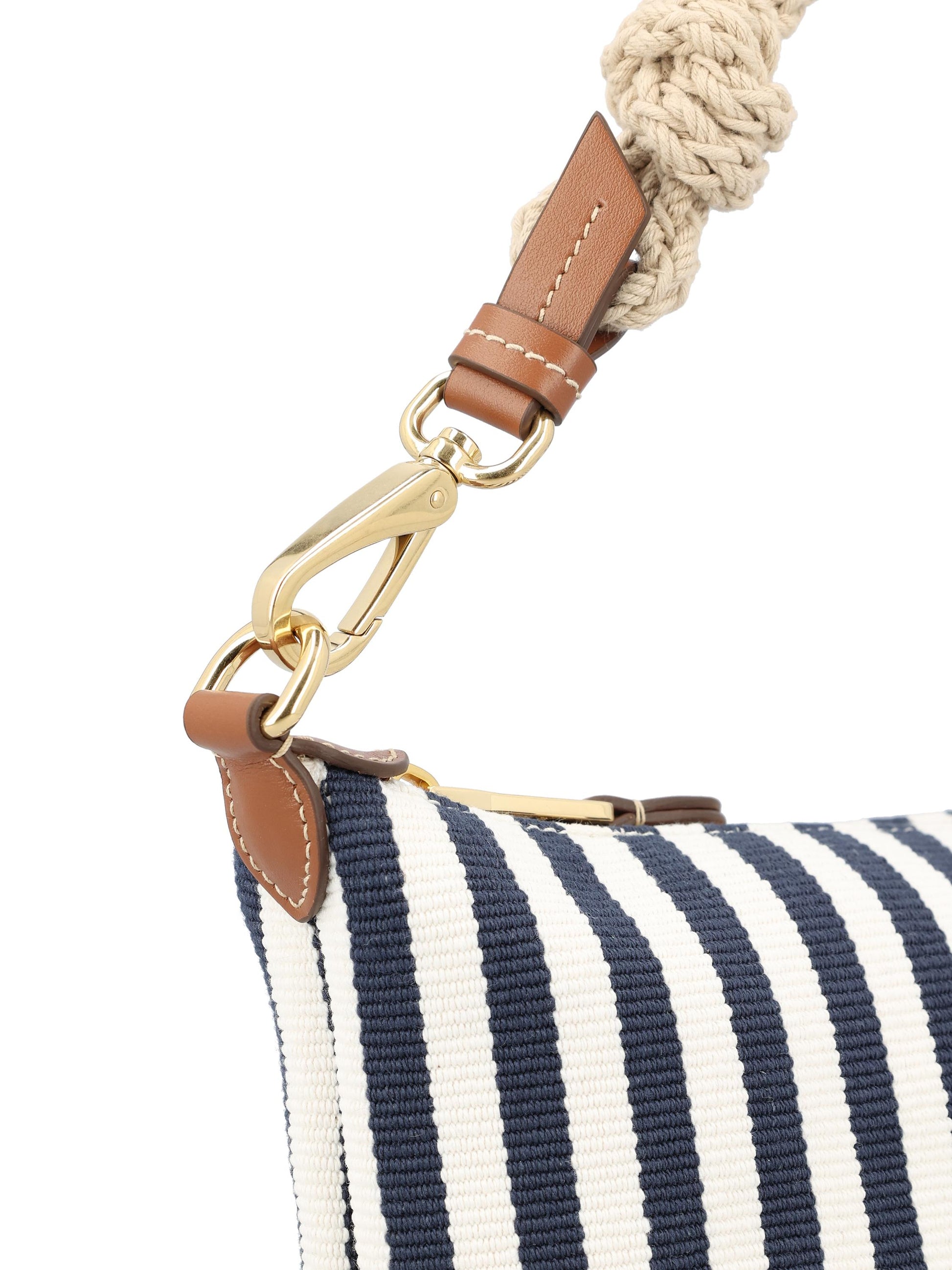 Pouch realizzata in cotone e pelle. 5NE841 2I0GF0B9P MIU MIU 
