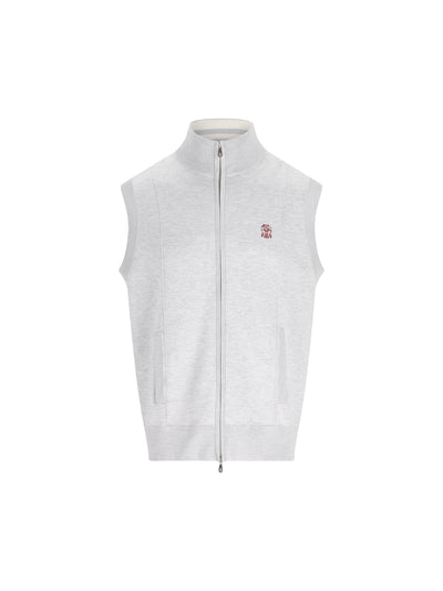 Gilet realizzato in seta e cotone. MNB806406G C072 BRUNELLO CUCINELLI 