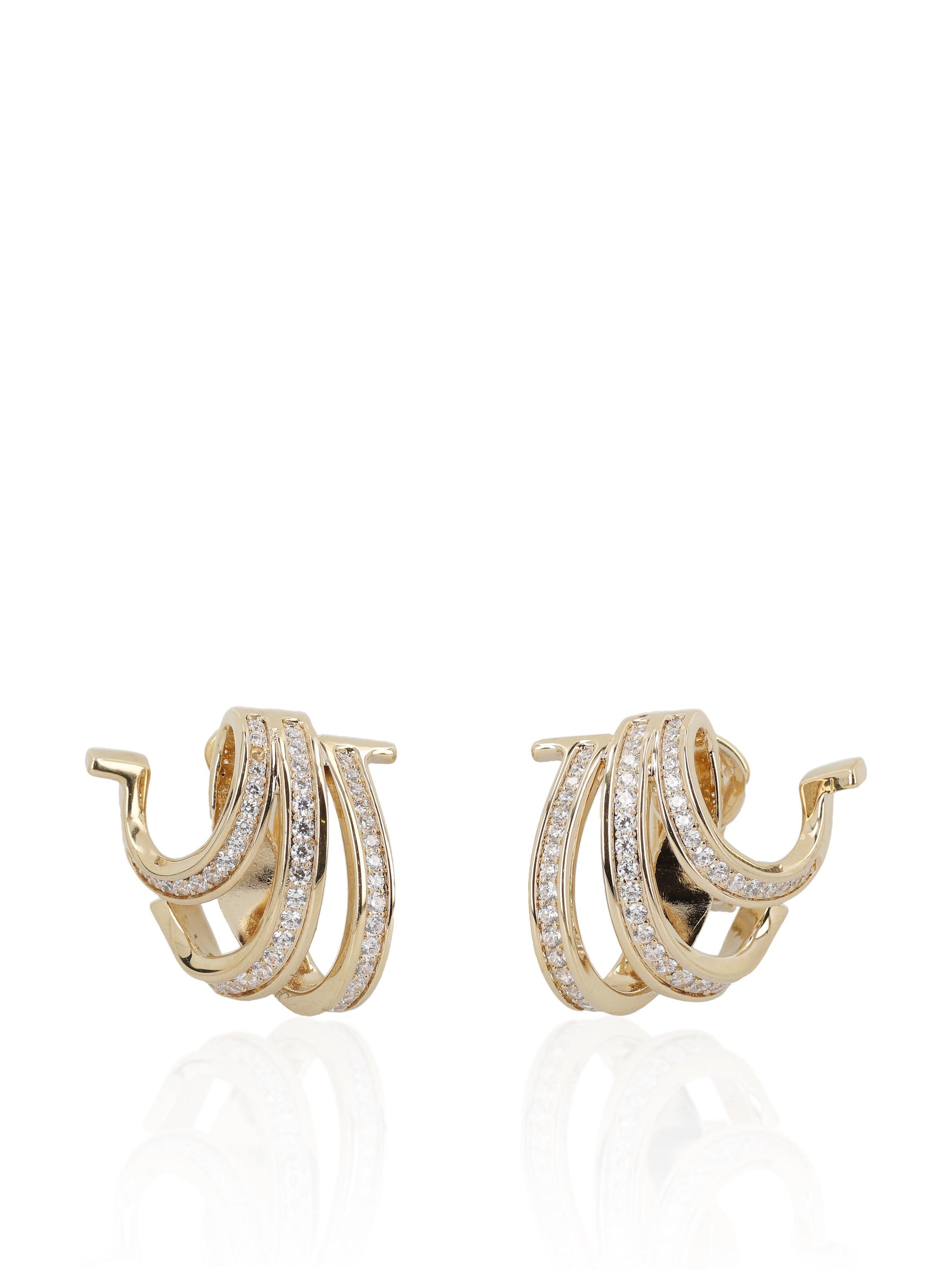 Orecchini realizzati in ottone e cristalli. 760906 788156001 SALVATORE FERRAGAMO 