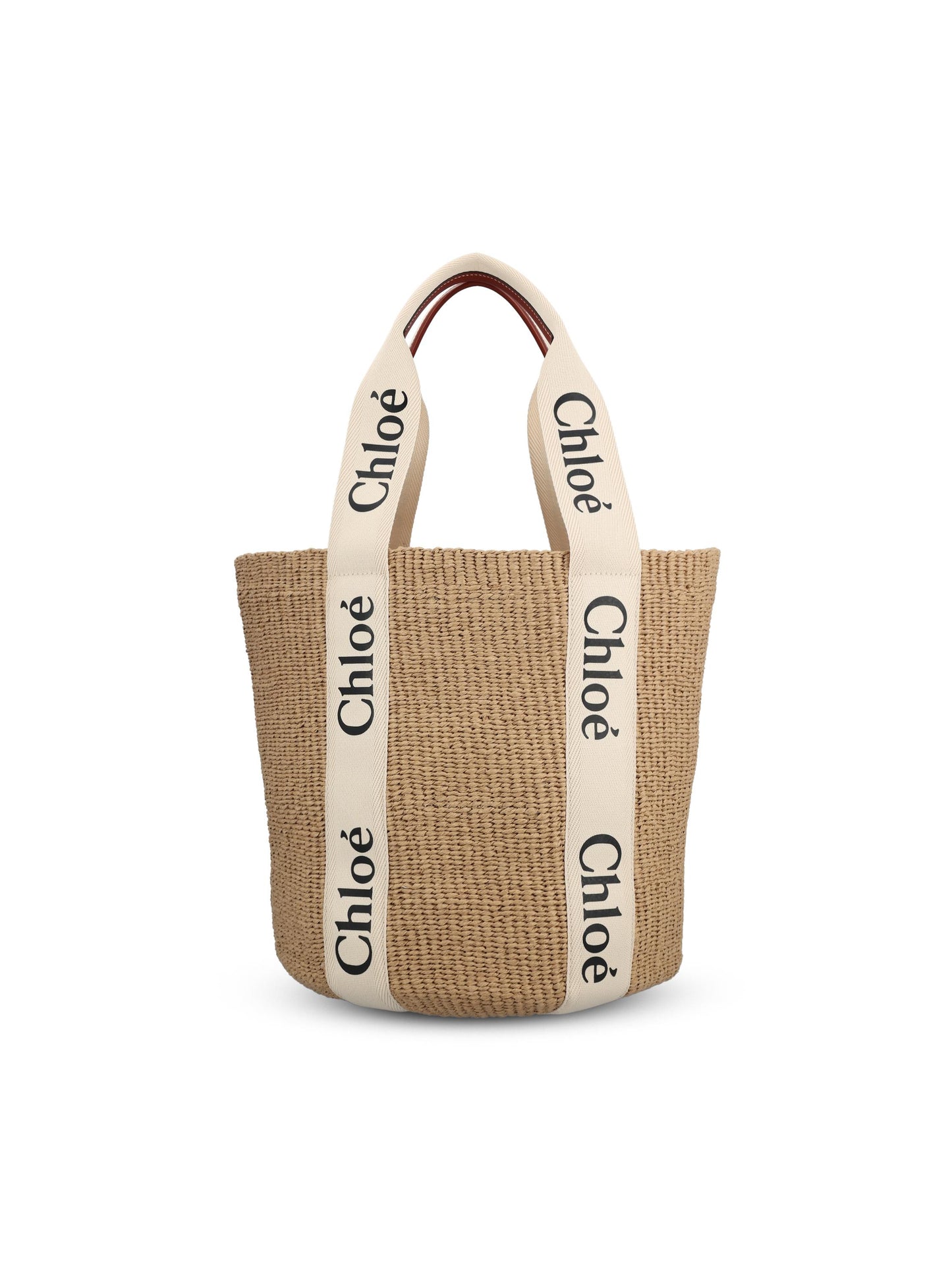 Borsa cesto in carta equo-solidale con nastro Woody. CHC22SS380G55 101 CHLOE' 