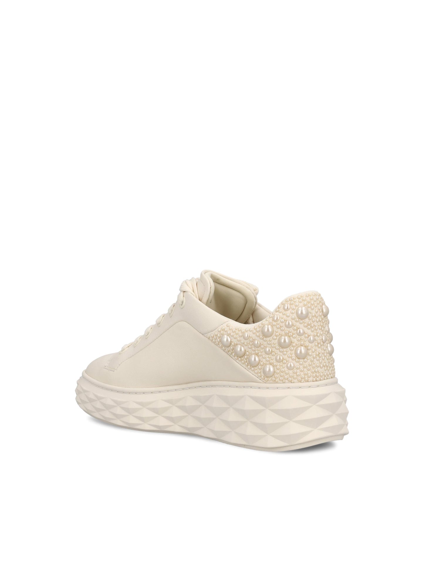Sneakers realizzate in pelle. DIAMOND MAXI/F II NVKXLATTEMIX JIMMY CHOO 