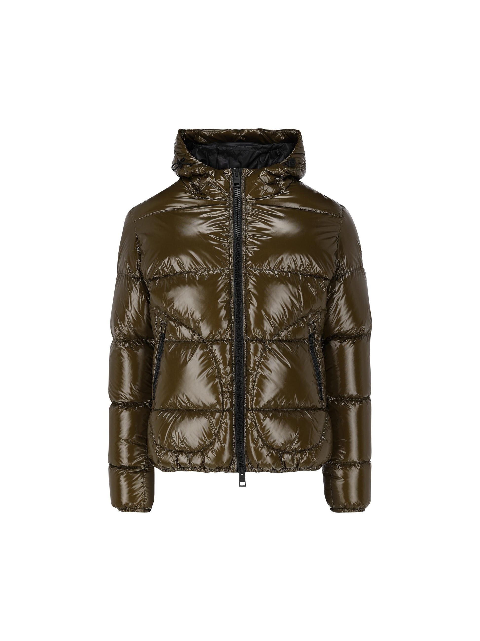 Piumino corto effetto lucido con cappuccio PI001133U 12220Z7740 HERNO 