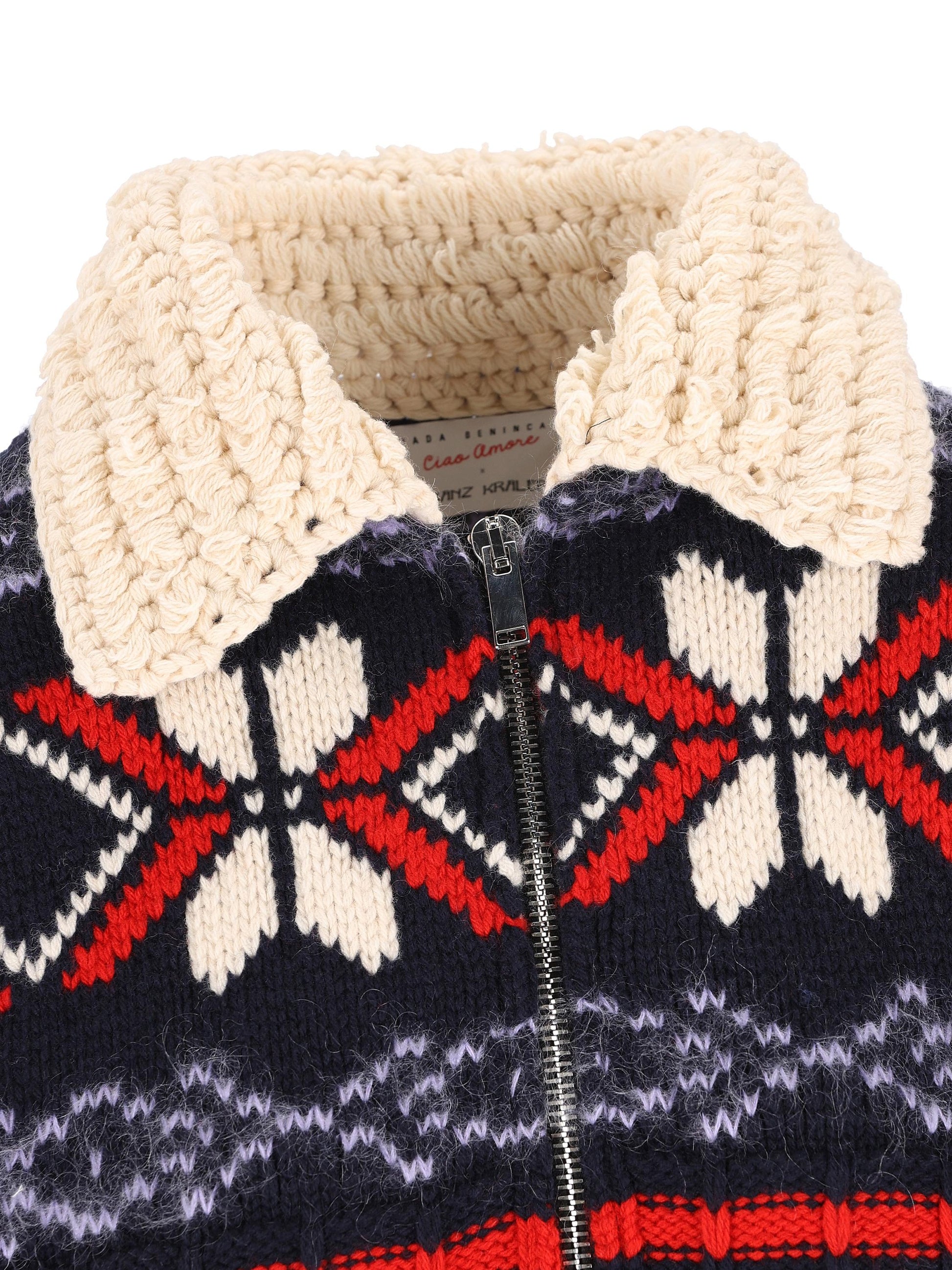 Giacca in lana merino con motivo jacquard F25MM1101K 03 GIADA BENINCASA 