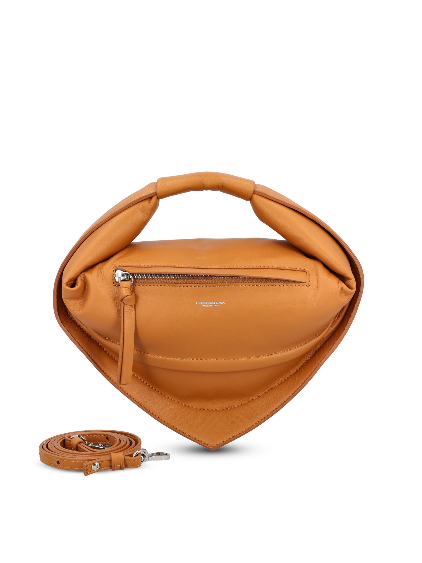 Tortellino Bag Midi  in pelle. MDTB01 01CAMEL FEDERICO CINA 