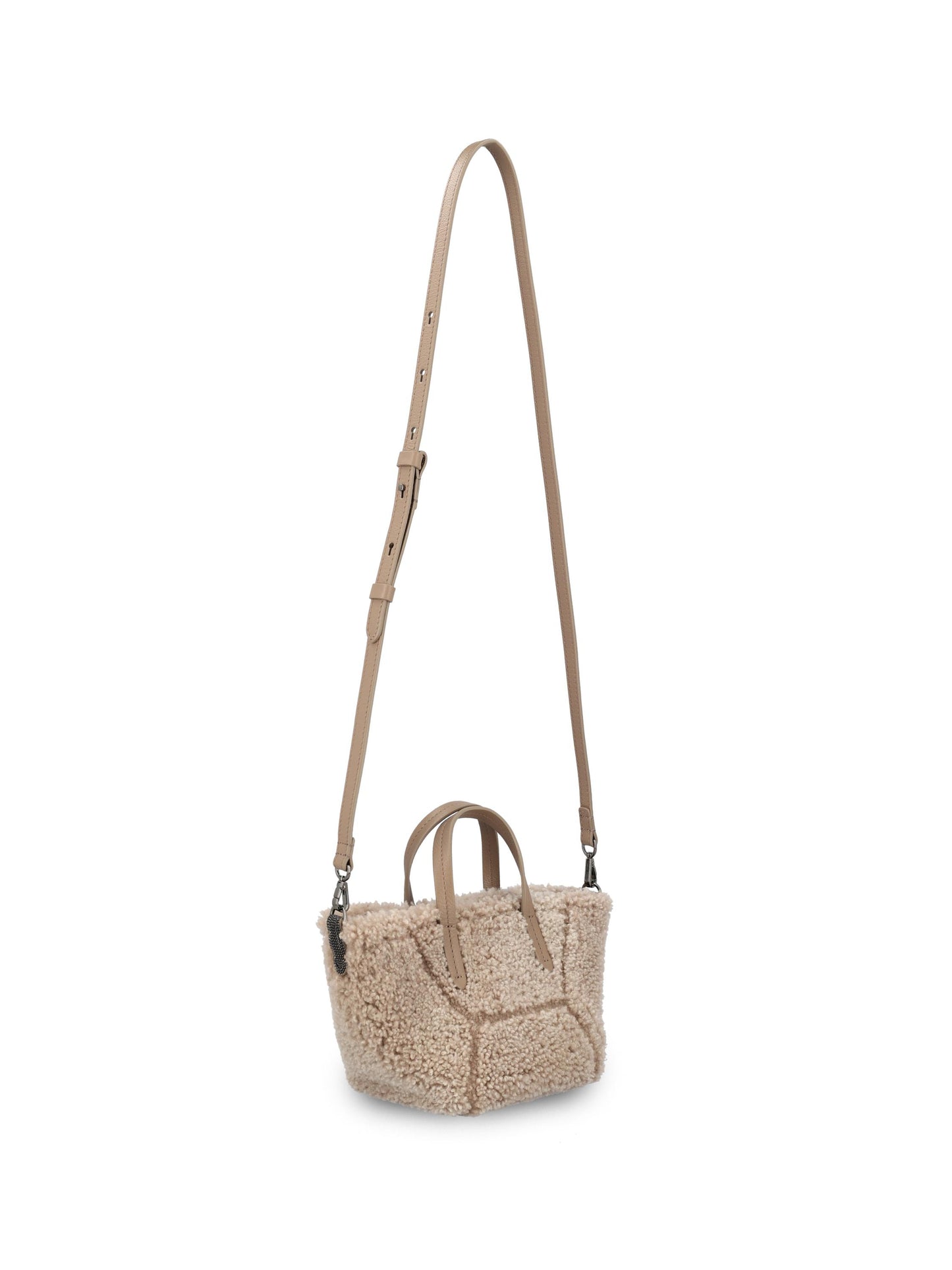 Borsa realizzata in shearling. MBLRD2675 C7890 BRUNELLO CUCINELLI 