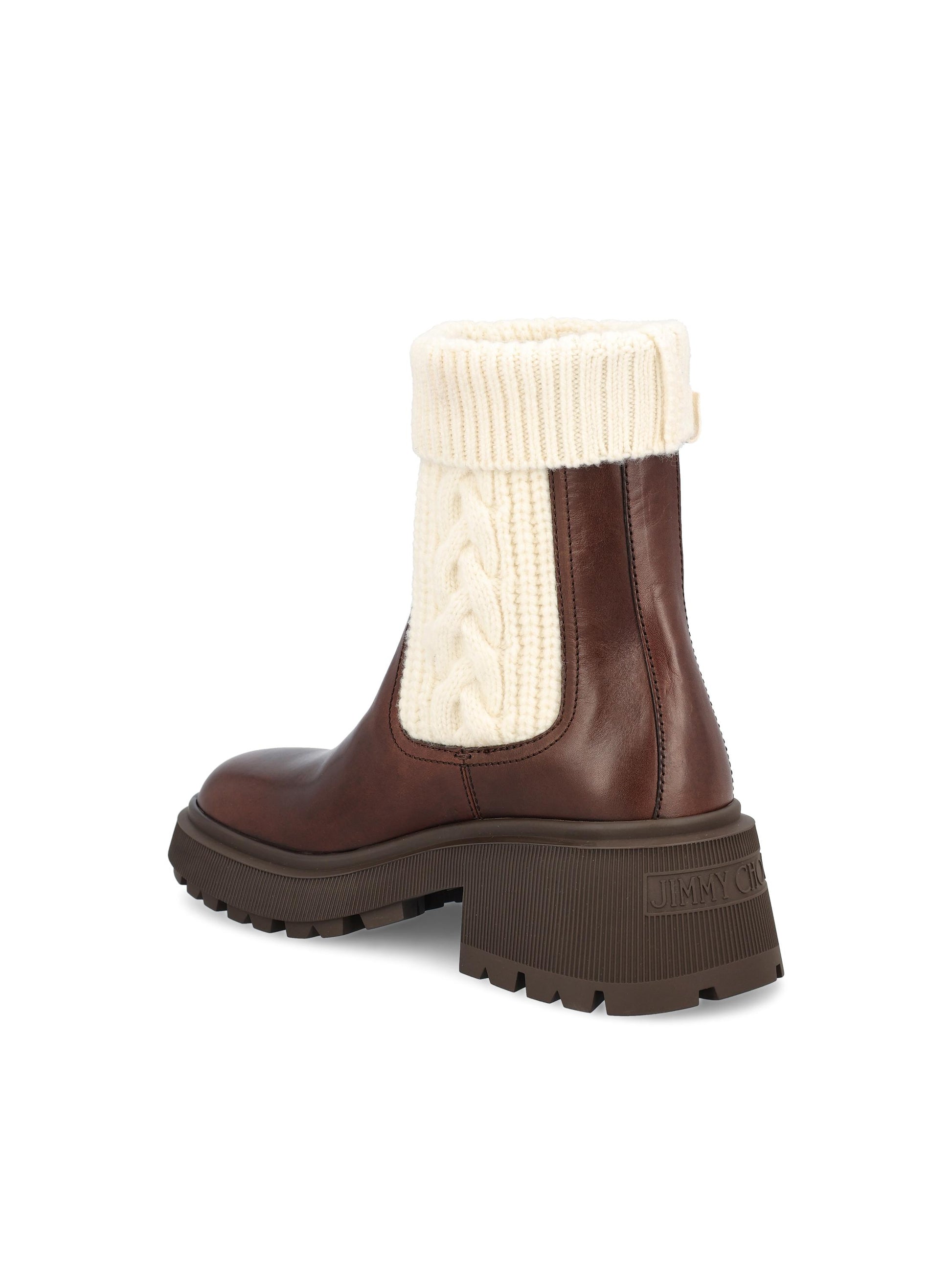 Stivali realizzati in pelle e tessuto. TAMIA FLAT TQACHOCOLATE/LATTE JIMMY CHOO 