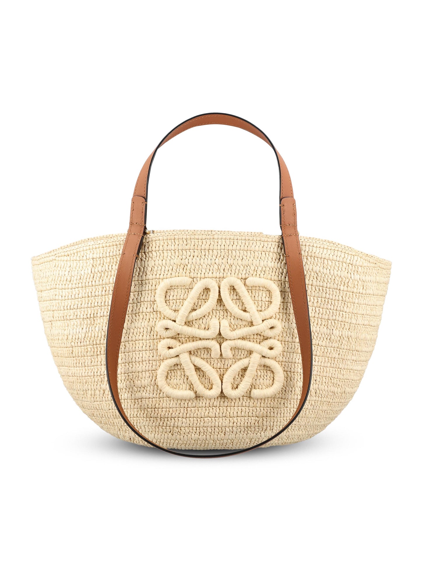 Borsa realizzata in rafia e pelle di vitello. ANNGNN1X01 2435 LOEWE - PAULA'S IBIZA 