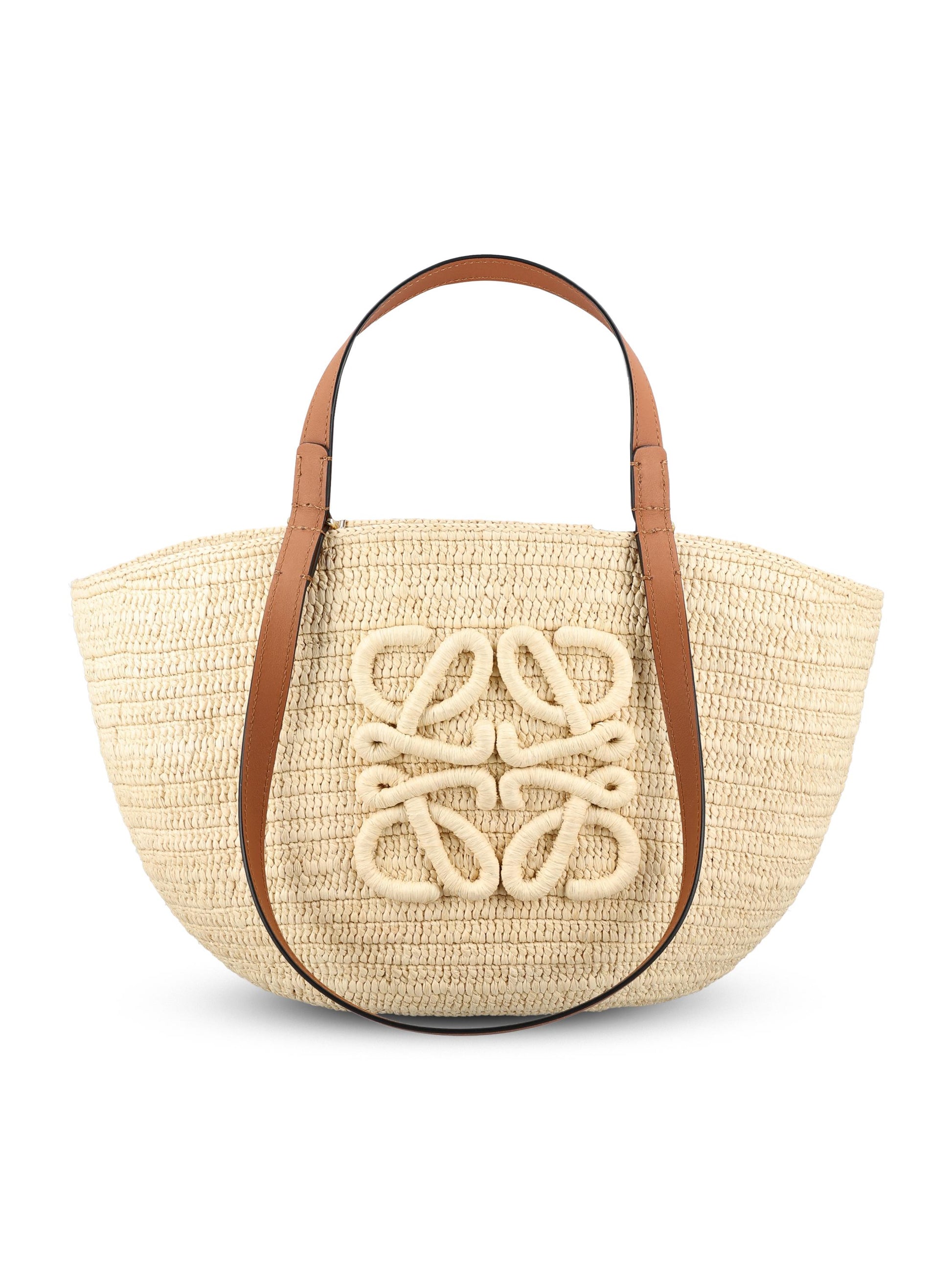 Borsa realizzata in rafia e pelle di vitello. ANNGNN1X01 2435 LOEWE - PAULA'S IBIZA 