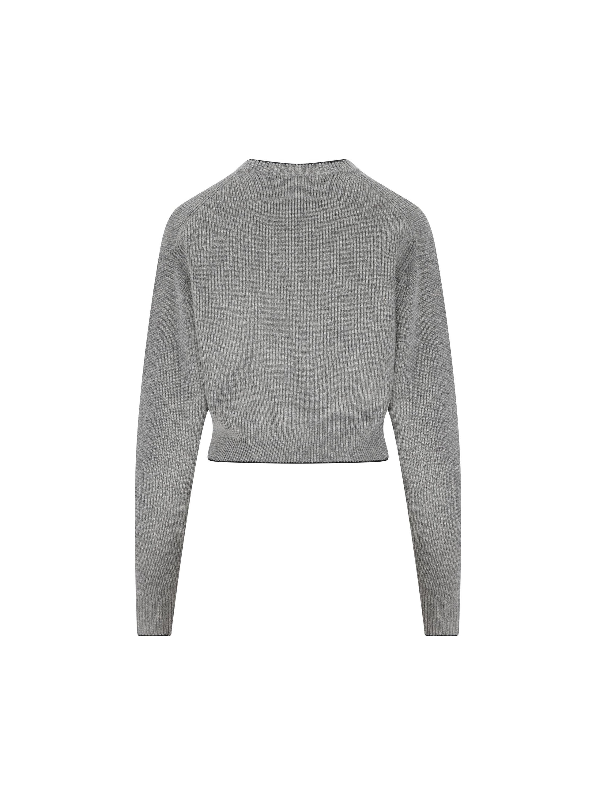 Pullover corto con logo in maglia di lana CH26SMP39710 012 CHLOE' 