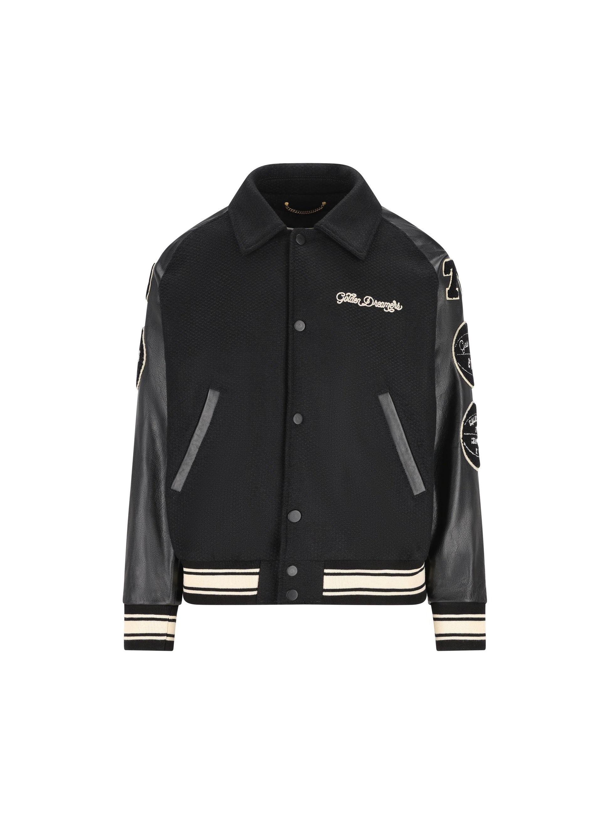 Giacca Bomber in lana con patch GMP01296 P00094090194 GOLDEN GOOSE 