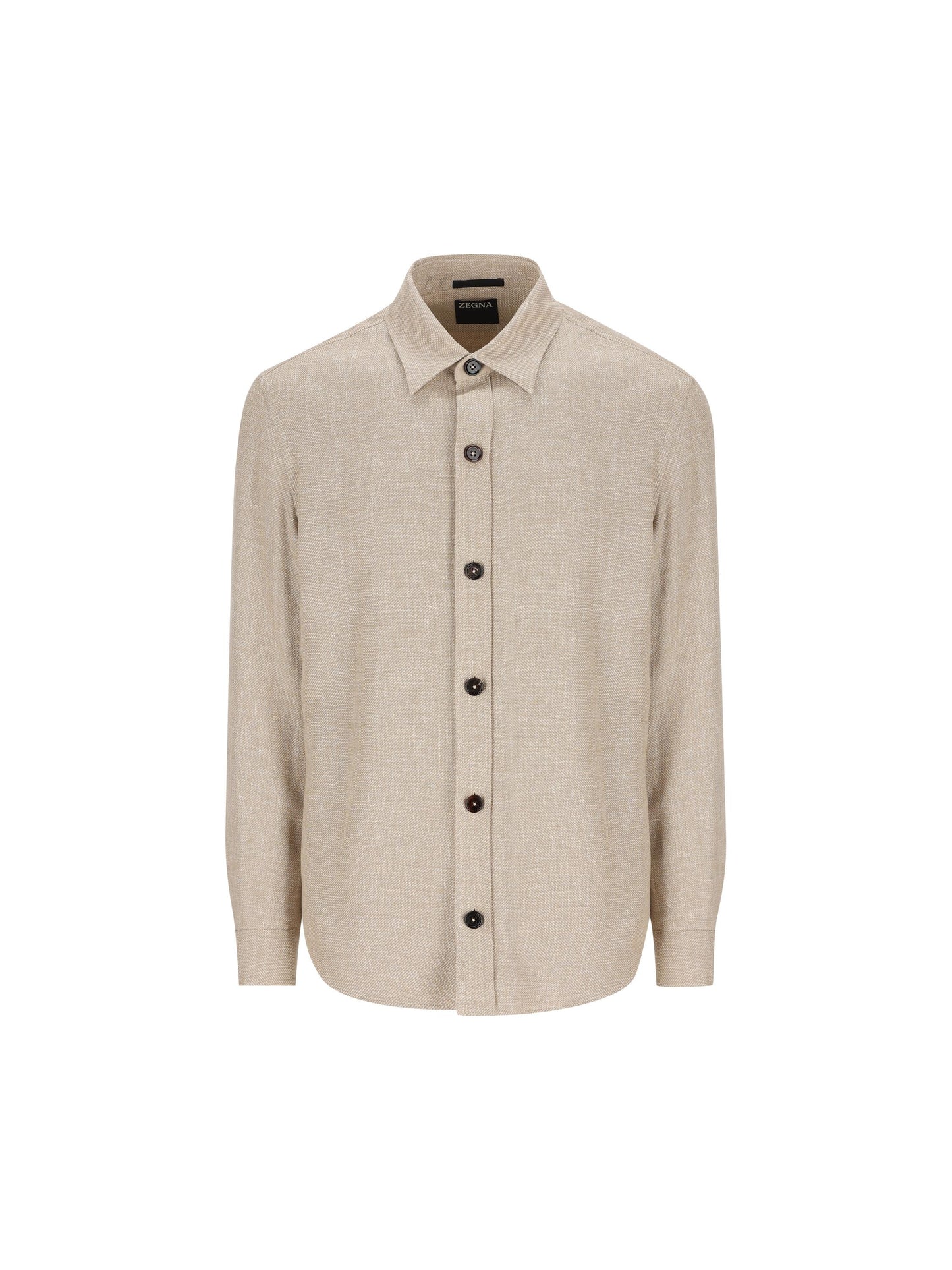 Overshirt in cashmere, lino e seta beige melange UHV75A3 SOT52272 ZEGNA 