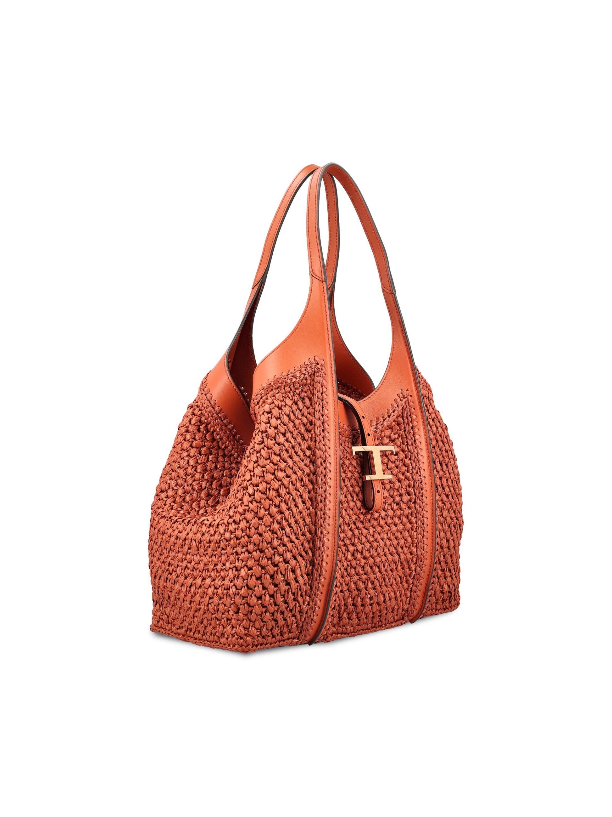 Borsa realizzata in pelle e rafia. XBWTSBAR300RGM 0XML TOD'S 