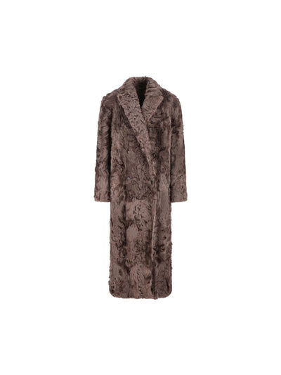 Cappotto in shearling Wavy con monile MPCHK9898 C4408 BRUNELLO CUCINELLI 