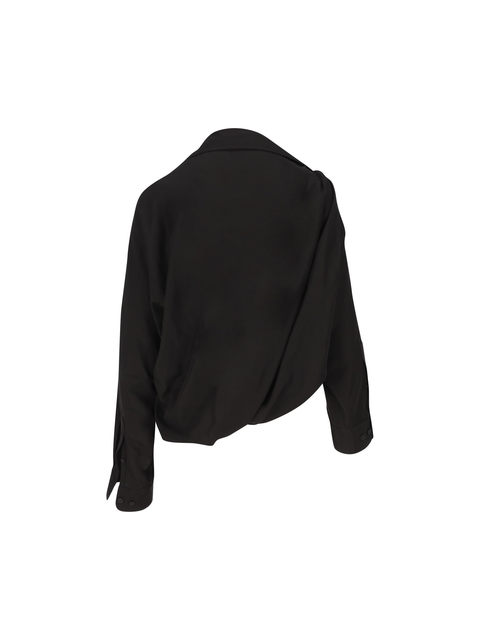 Camicia monospalla in popeline fluido 839287 TRO371000 BALENCIAGA 