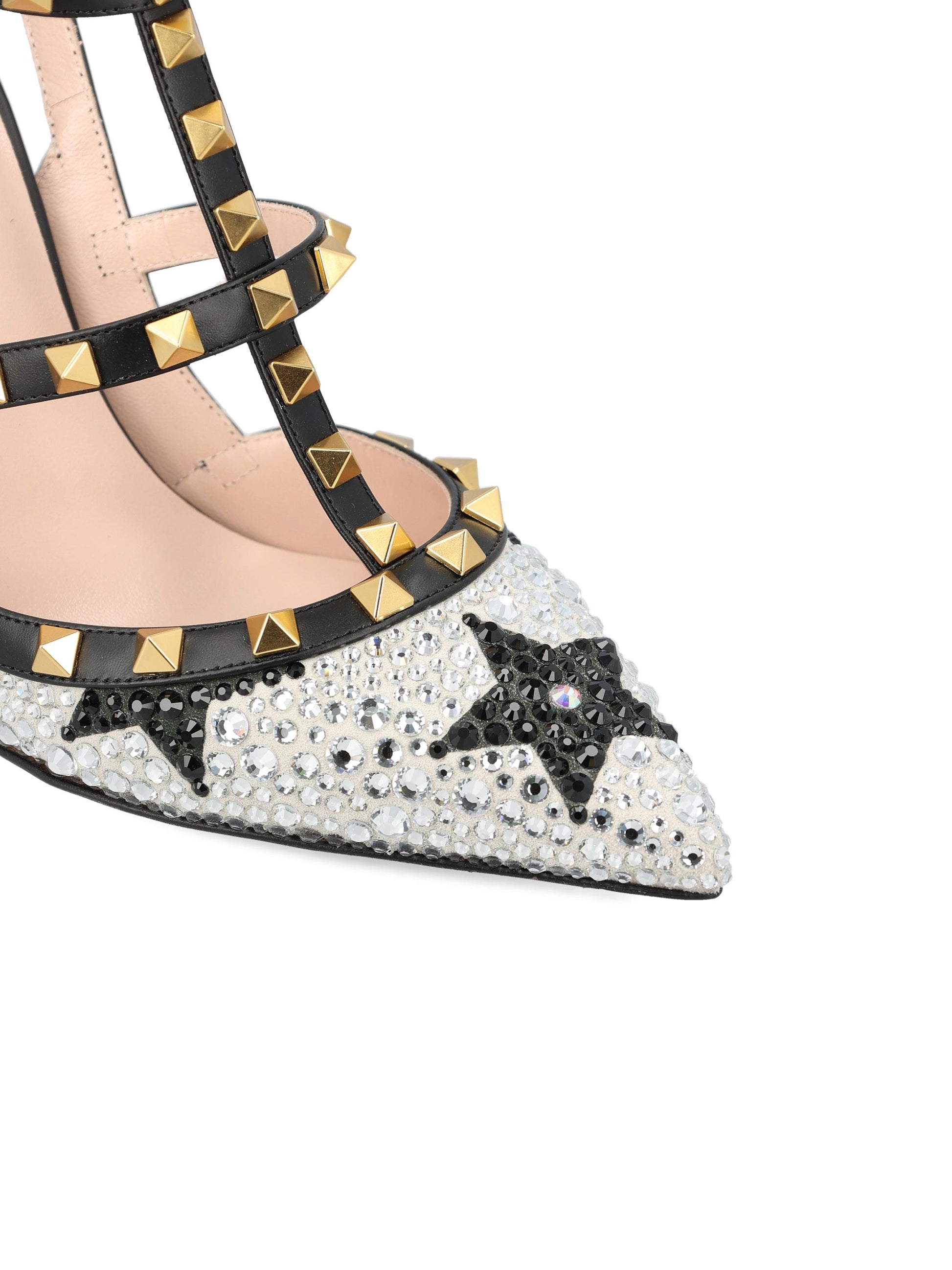 Décolleté Rockstud realizzate in pelle con cristalli. 8W2S0393GIR T27 VALENTINO GARAVANI 