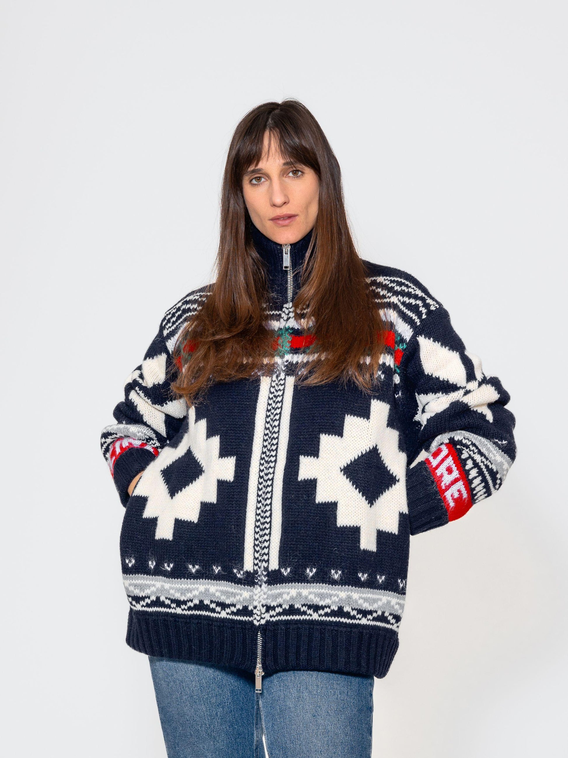 Bomber jacquard "Snowflake" in lana. 0503 03 GIADA BENINCASA 