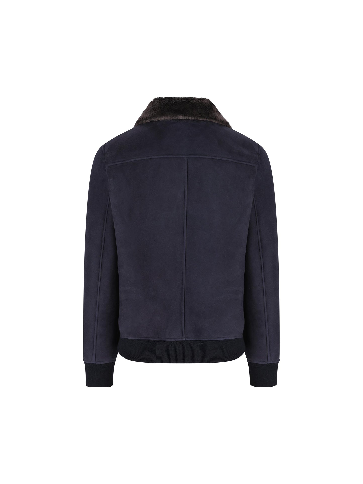 Giubbotto in Vera Pelle con Collo in Pelliccia KILMER BLU CONTRASTWAY 